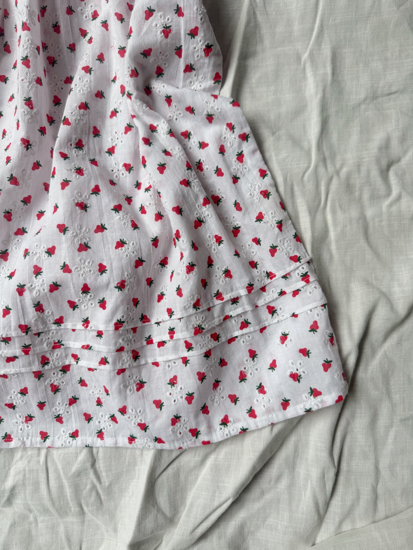 100% RECYCLED COTTON - ANNABELLE GIRL'S STRAWBERRY DRESS