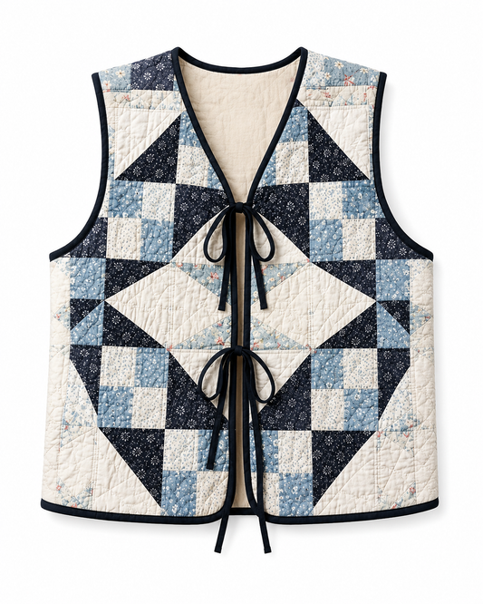 ONE OF A KIND REWORKED PATCHWORK VEST S-L