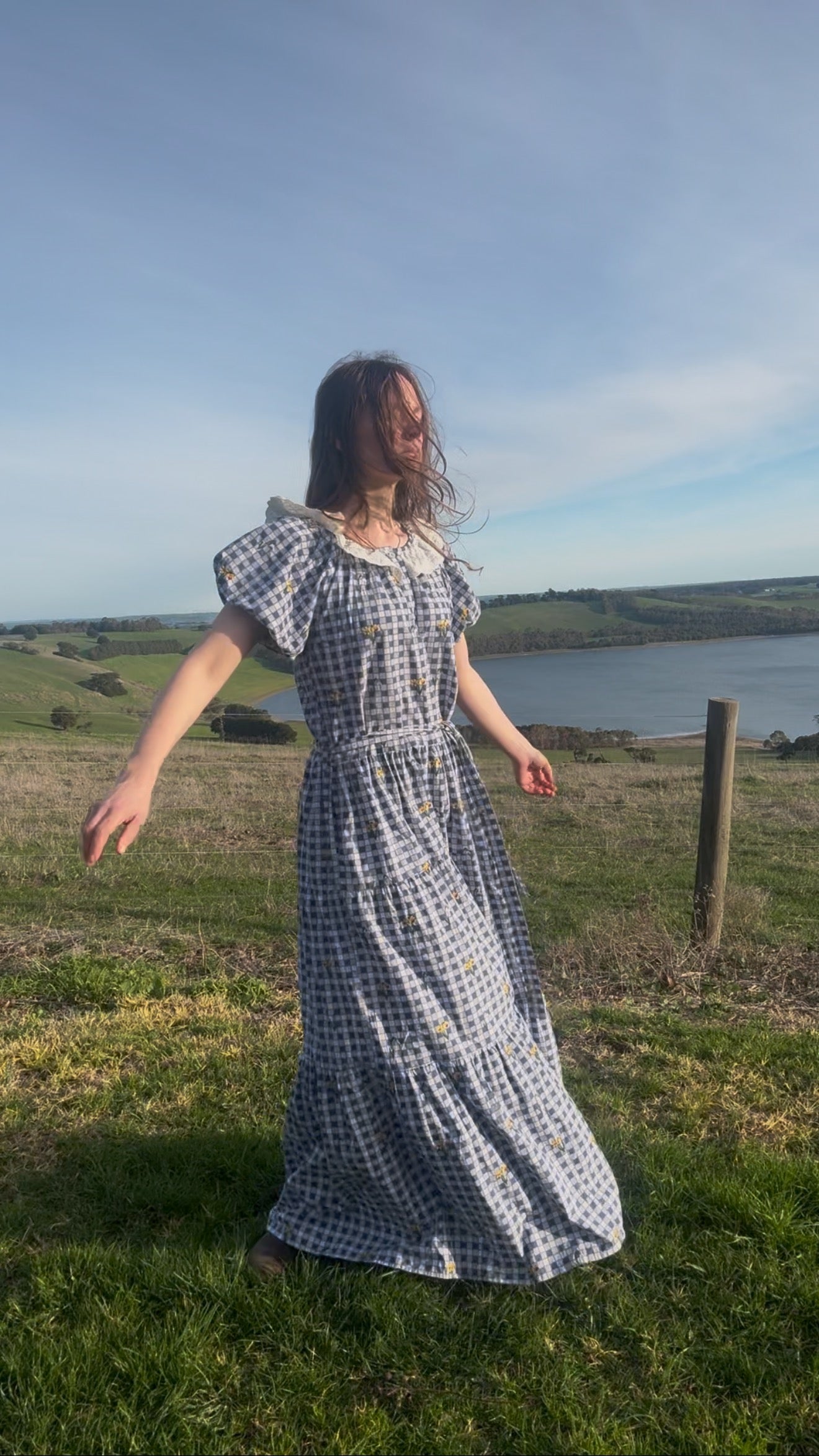 100% RECYCLED COTTON - DELPHINIUM BLUE GINGHAM