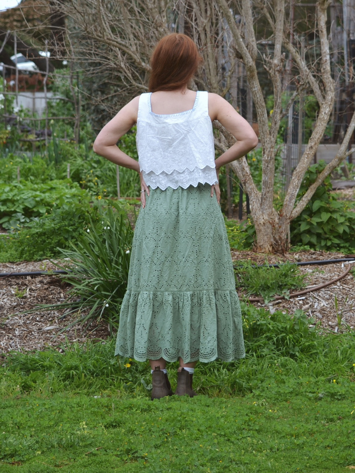 REWORKED - ONE OF A KIND COTTON EMBROIDERED BLOUSE MEDIUM - LARGE