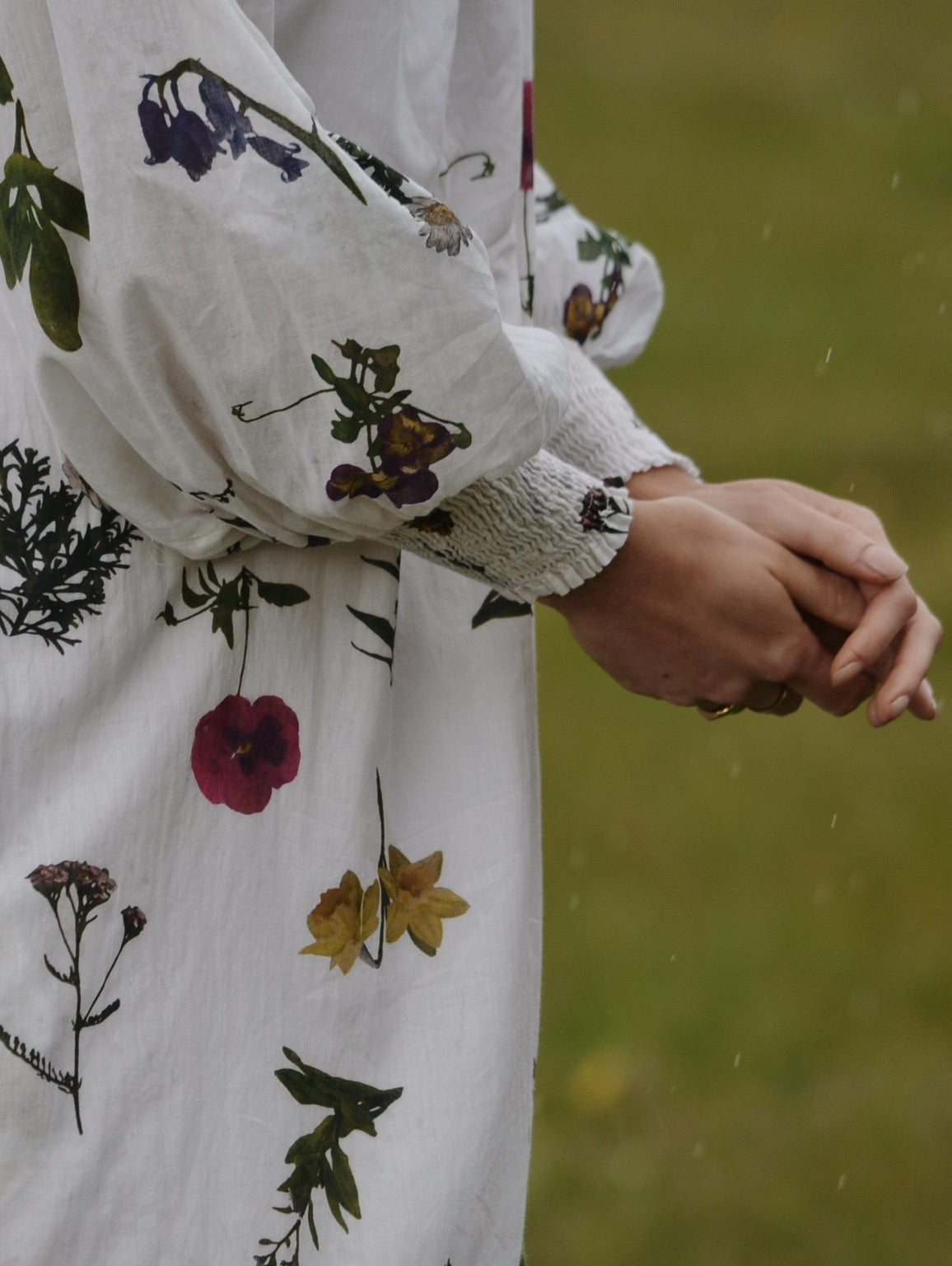 100% RECYCLED COTTON - CLOTHILDE DRESS GARDEN BOTANIC - NO BELT