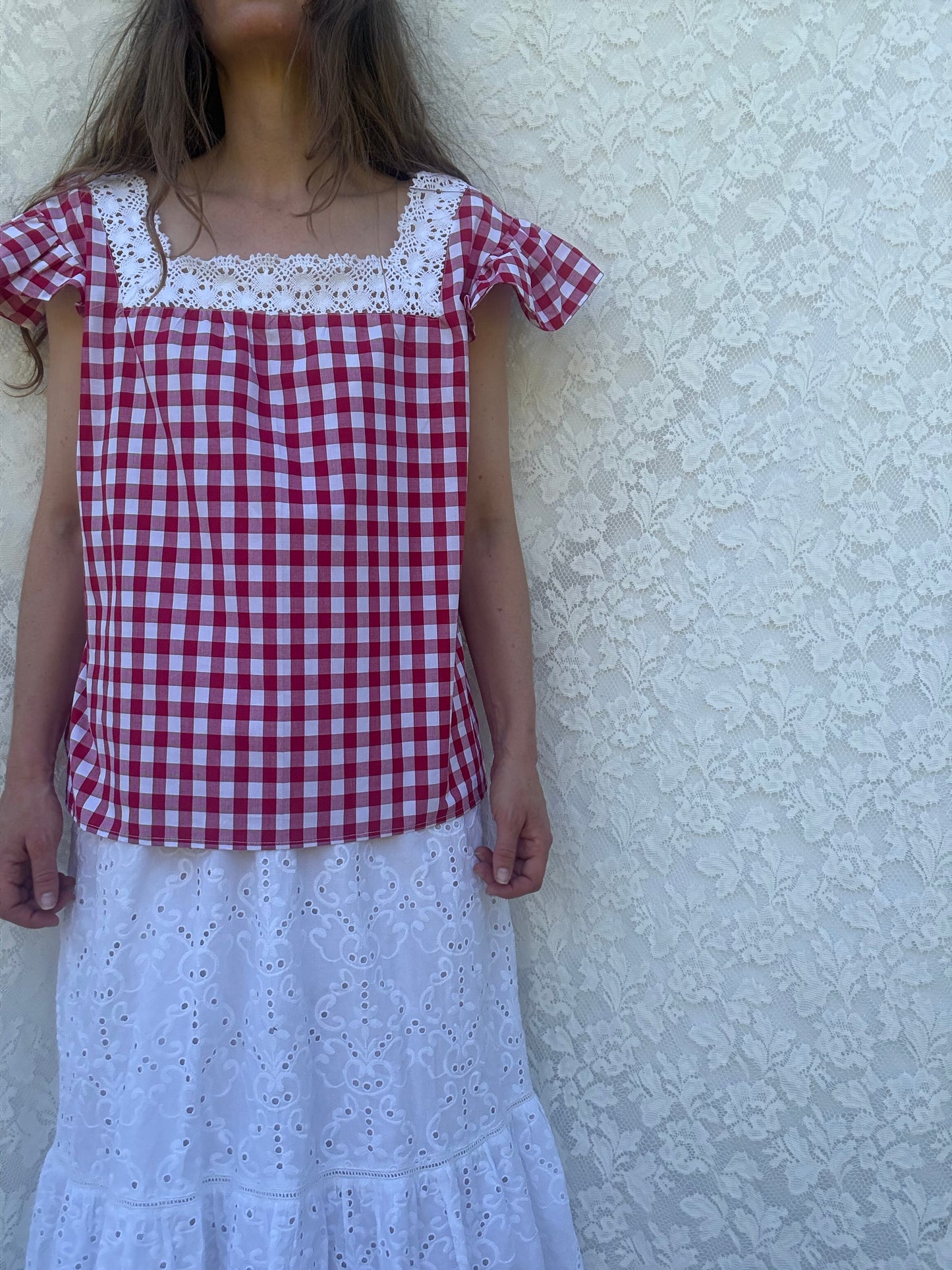 ONE OF A KIND - CROCHET NECK BLOUSE 10-12