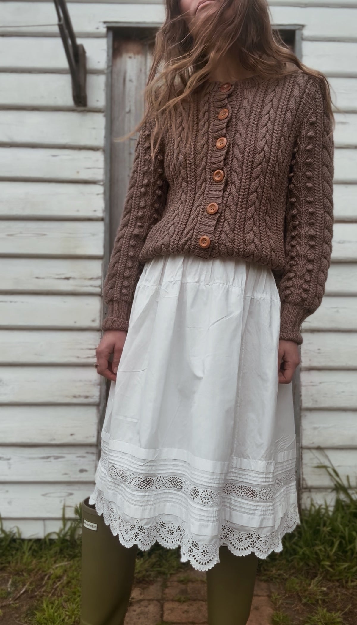 ONE OF A KIND — EARLY 1900s CHRISTENING DRESS REWORKED SKIRT XS-S