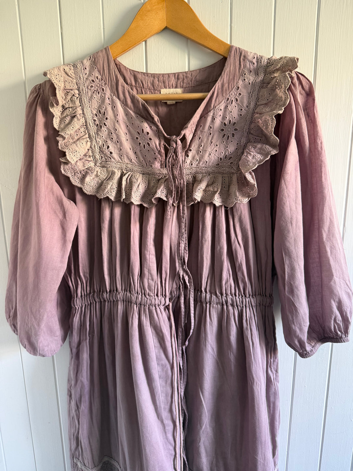 PRELOVED - ABERDEEN DUSTY LAVENDER COTTON LACE DRESS S