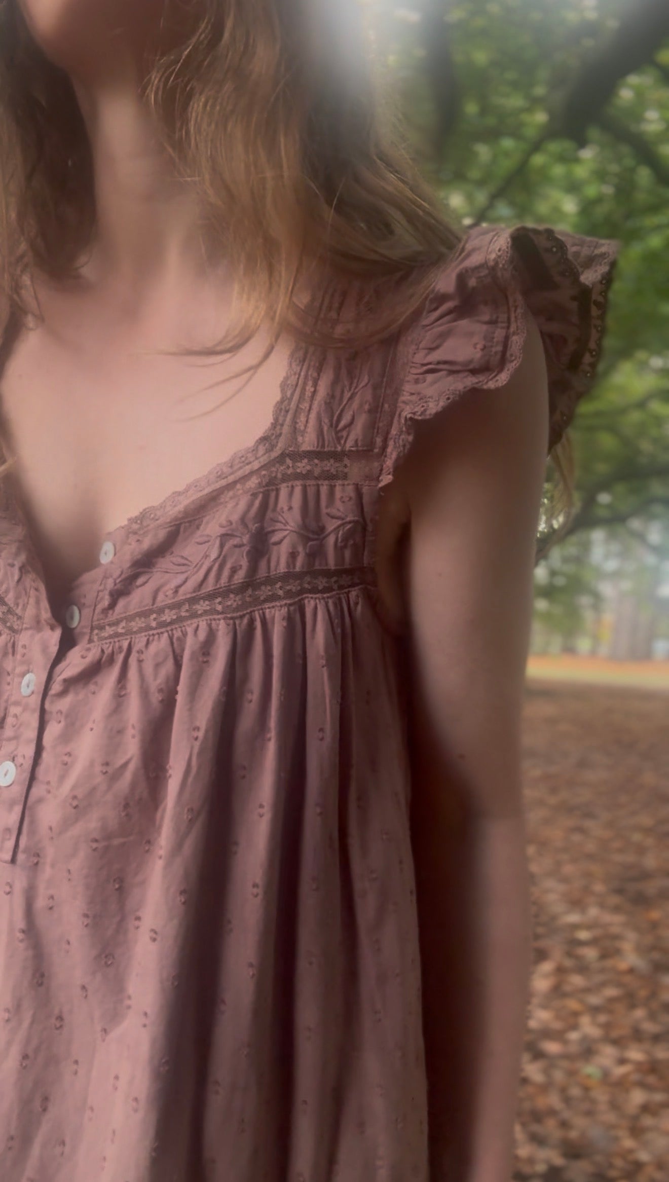 ONE ONLY - 100% RECYCLED COTTON - ALICE DRESS -  CHOCOLATE XS