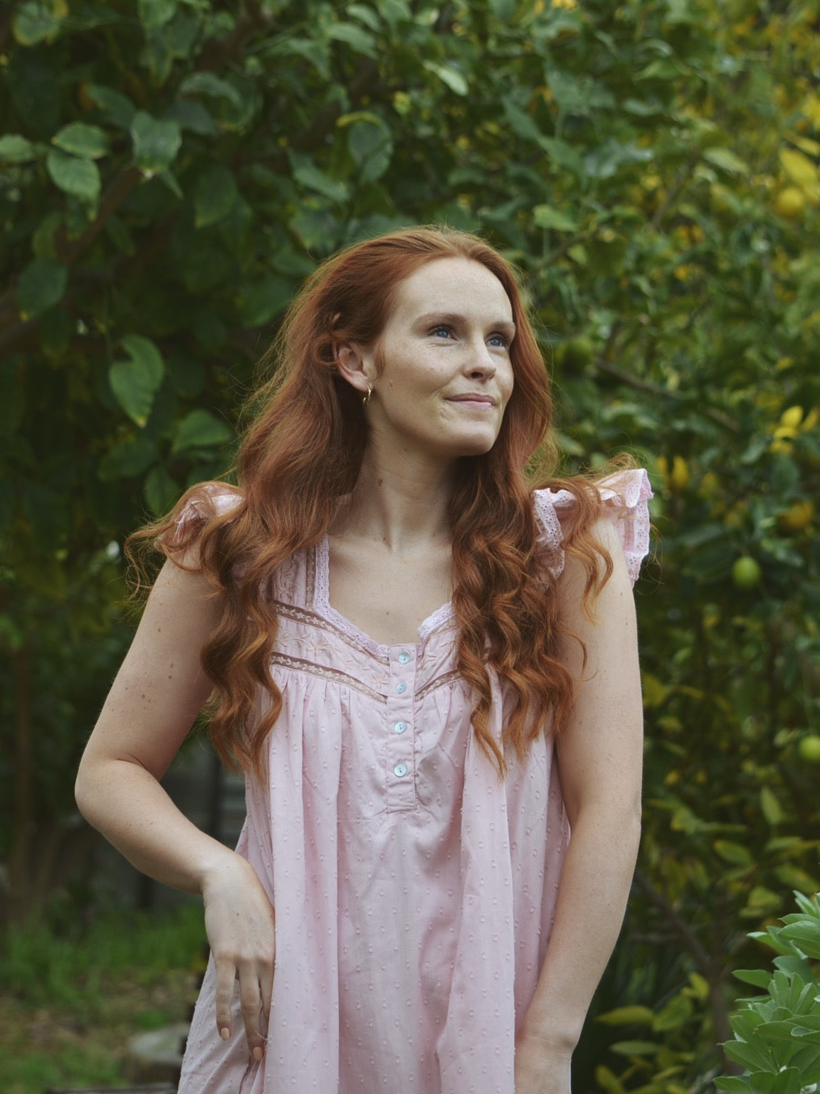 100% RECYCLED COTTON - ALICE DRESS -  PASTEL PINK