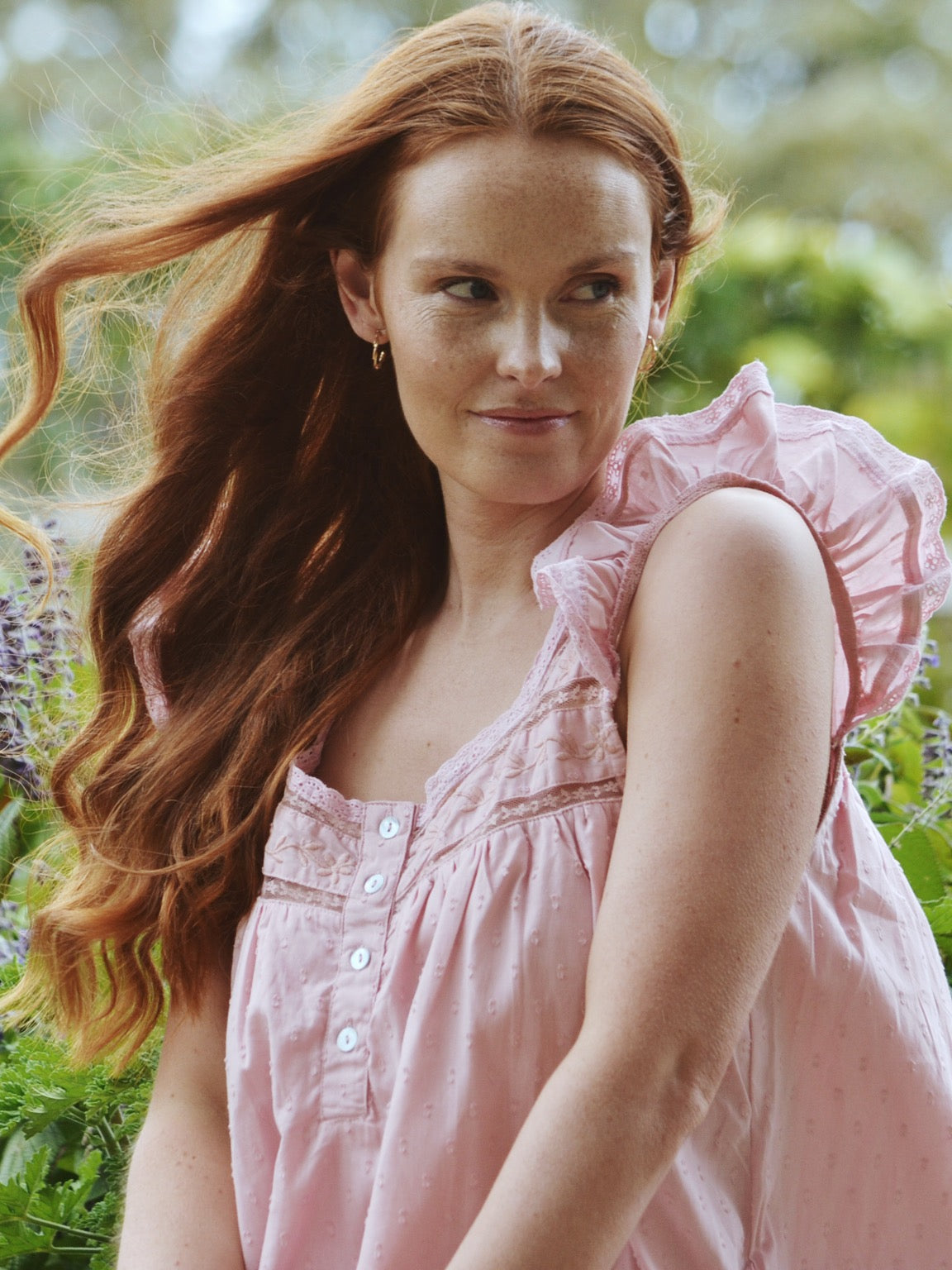 100% RECYCLED COTTON - ALICE DRESS -  PASTEL PINK