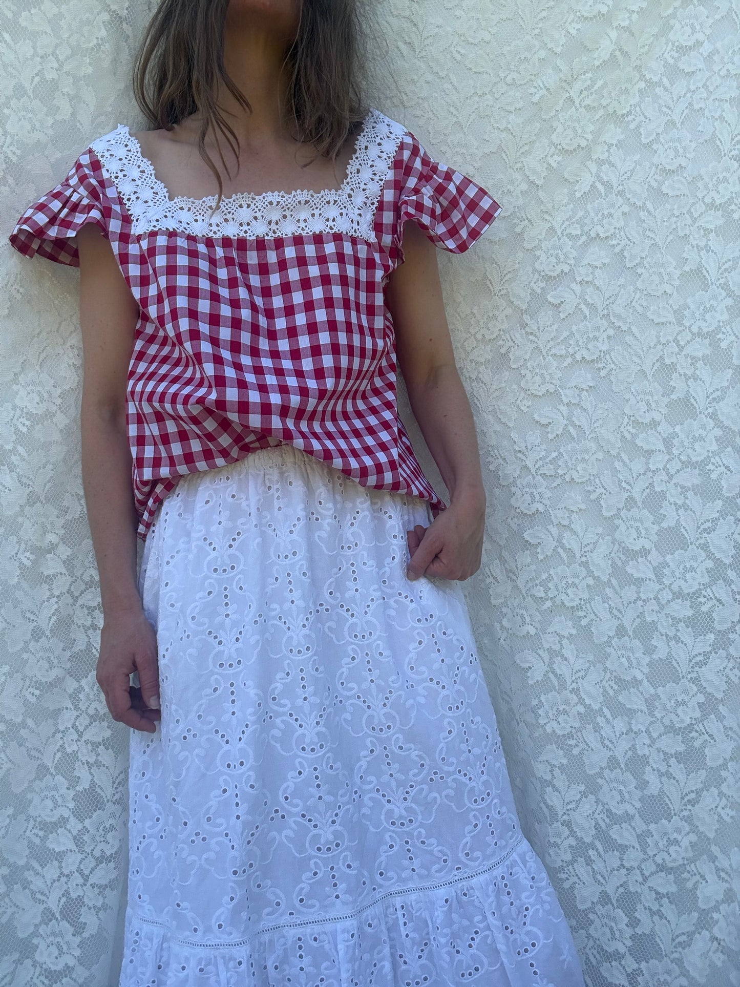 ONE OF A KIND - CROCHET NECK BLOUSE 10-12