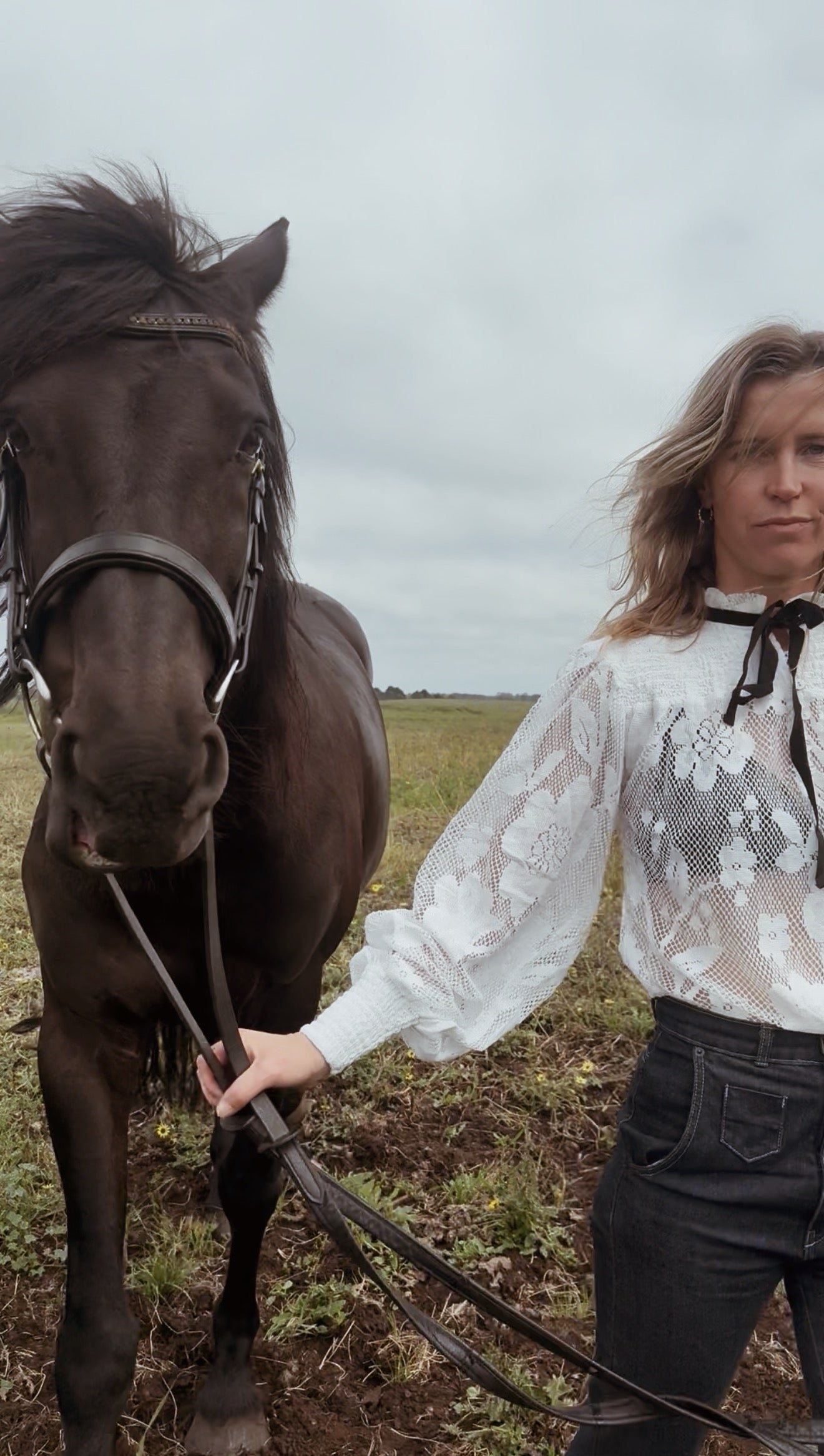 CELESTE CROCHET COTTON BLOUSE WHITE