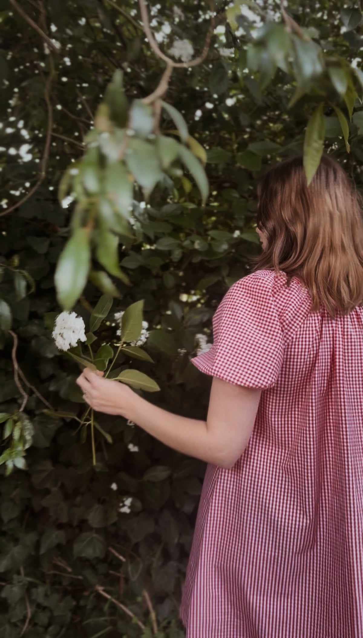 ANYA SMOCK DRESS RED GINGHAM COTTON