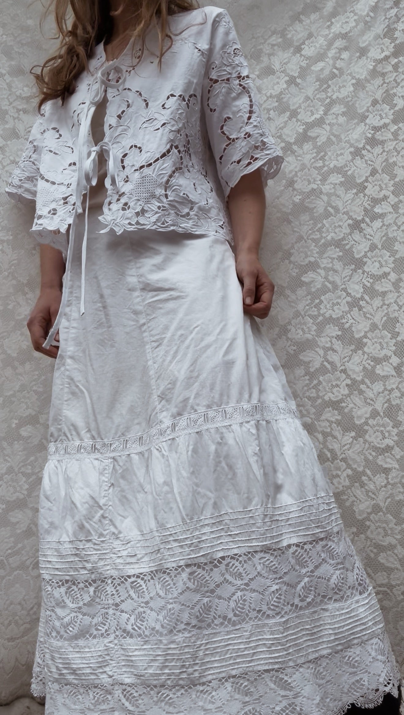 VINTAGE HANDMADE EARLY 1900'S PETTICOAT SKIRT SMALL