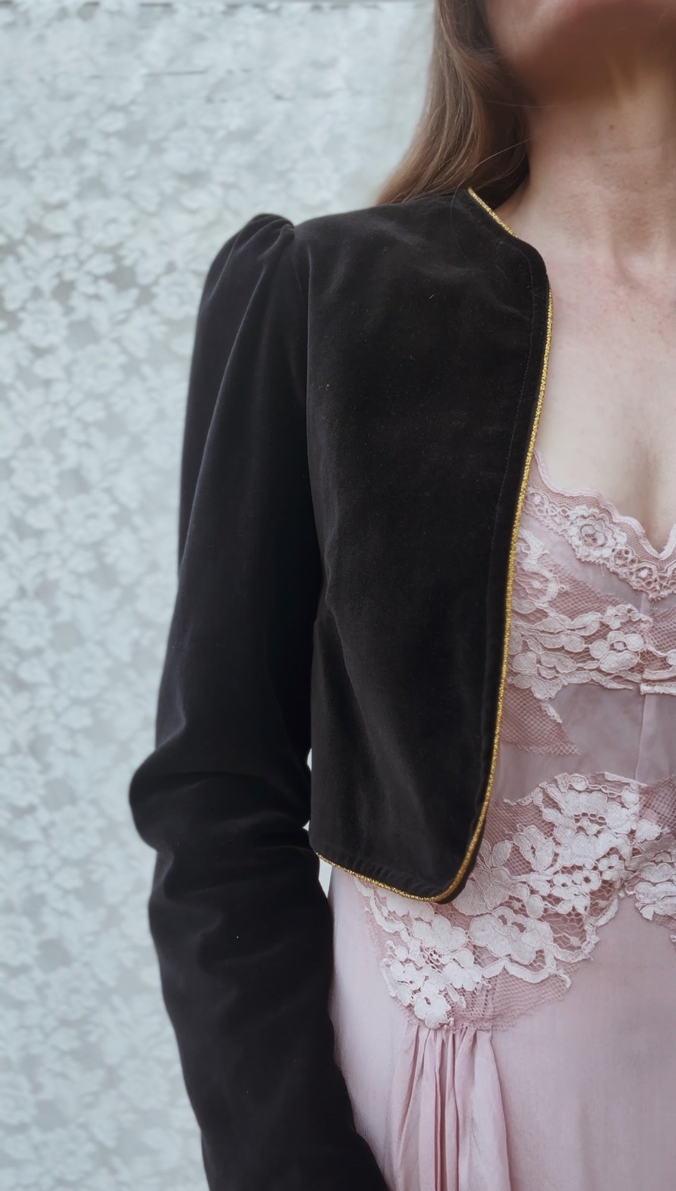 VINTAGE VELVETEEN CROP JACKET XS