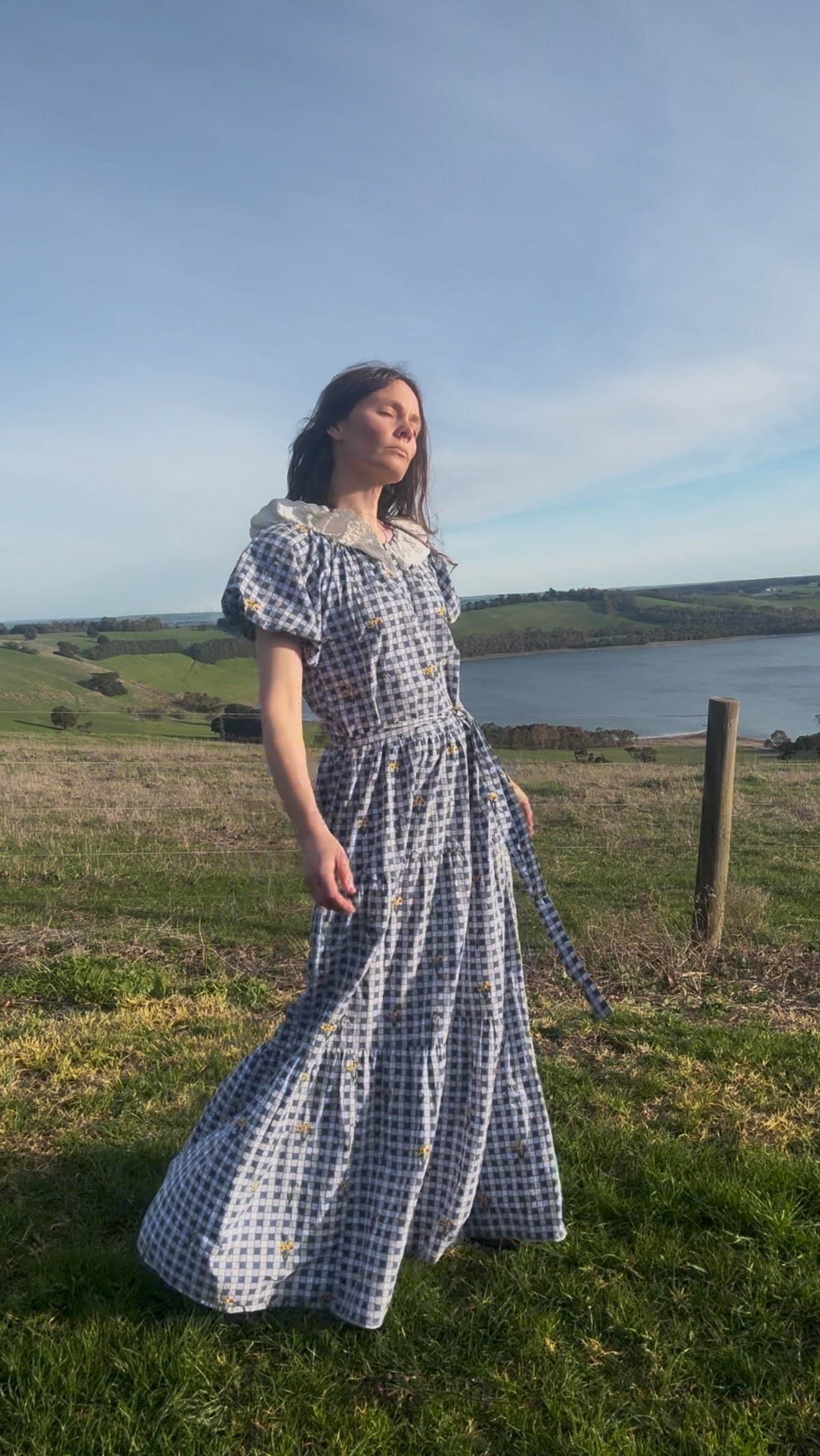 100% RECYCLED COTTON - DELPHINIUM BLUE GINGHAM