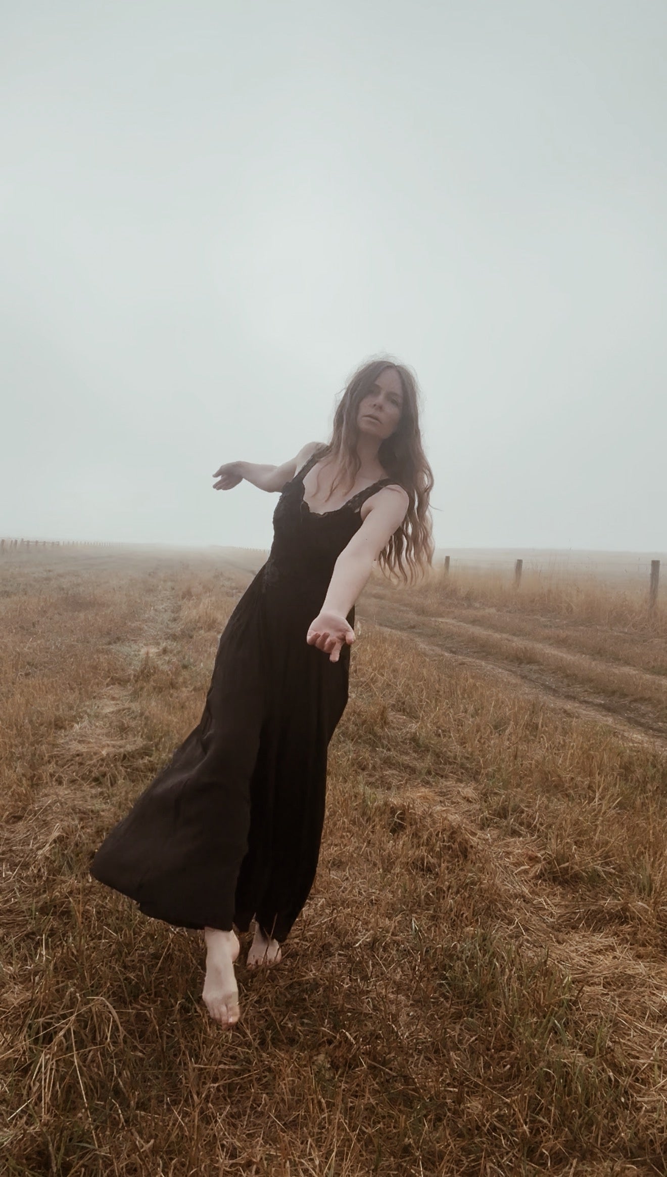 PREORDER AURORA SILK & LACE DRESS - BLACK