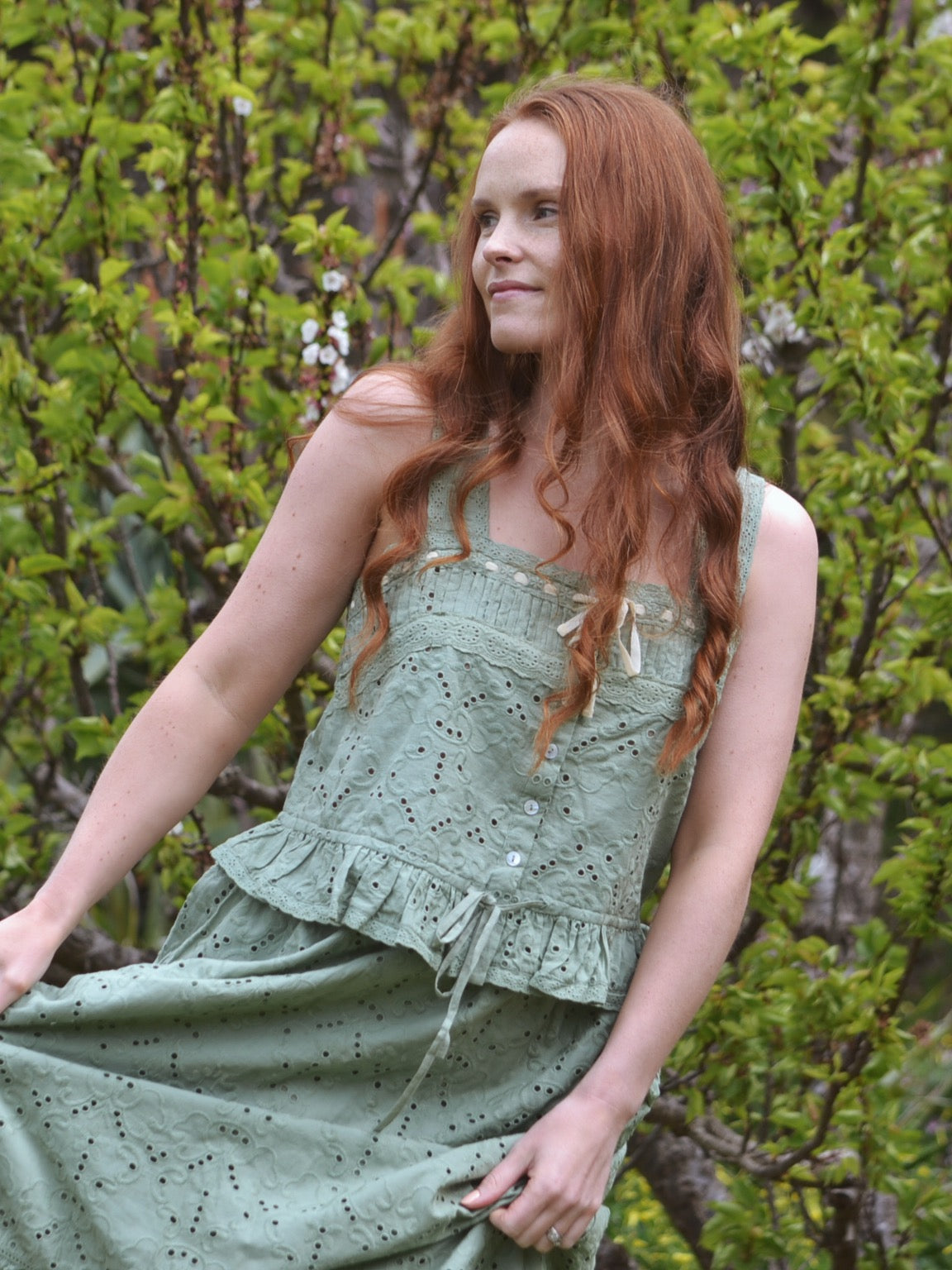 100% RECYCLED COTTON - ETIENNE CAMI SAGE