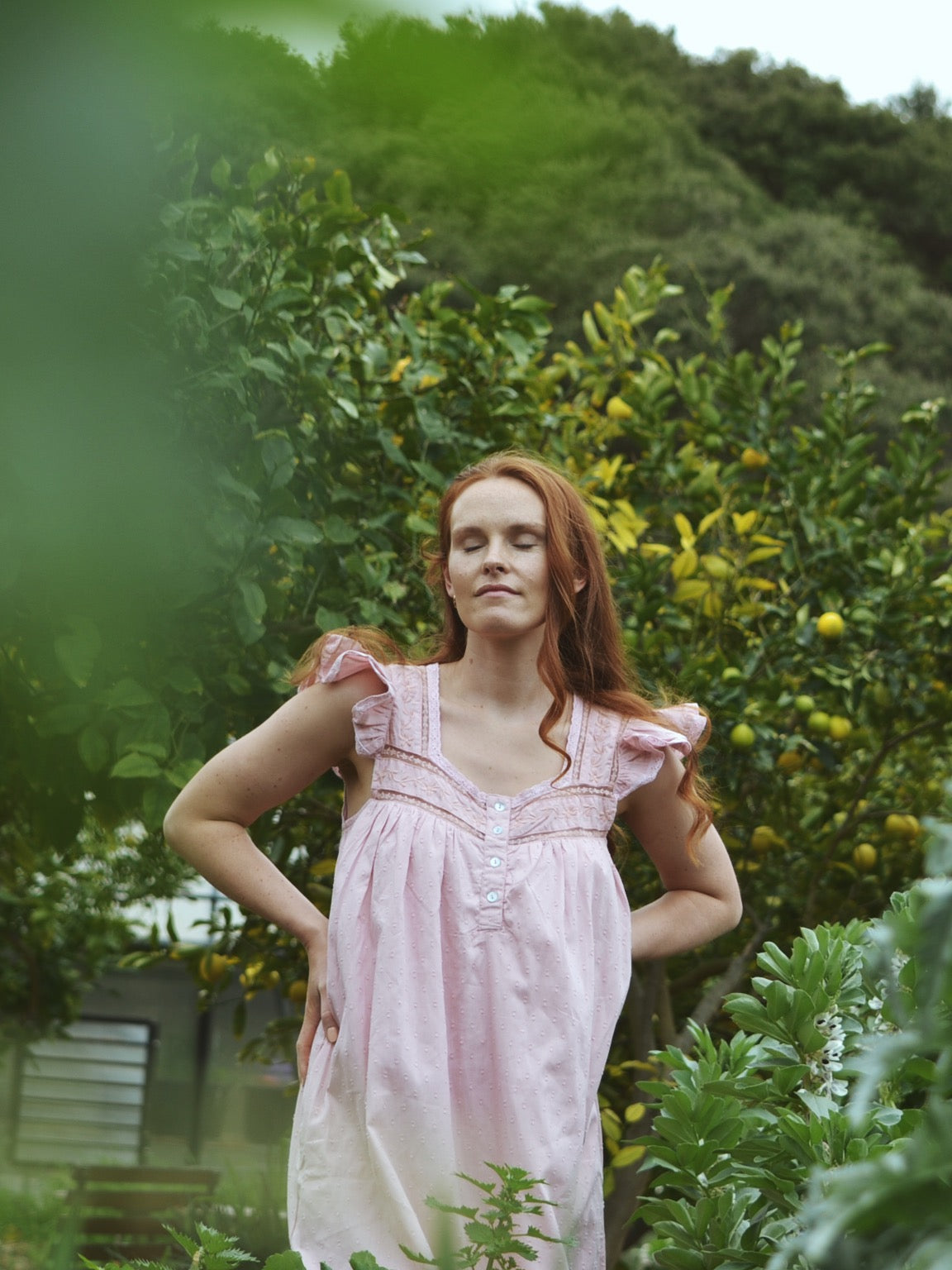 100% RECYCLED COTTON - ALICE DRESS -  PASTEL PINK