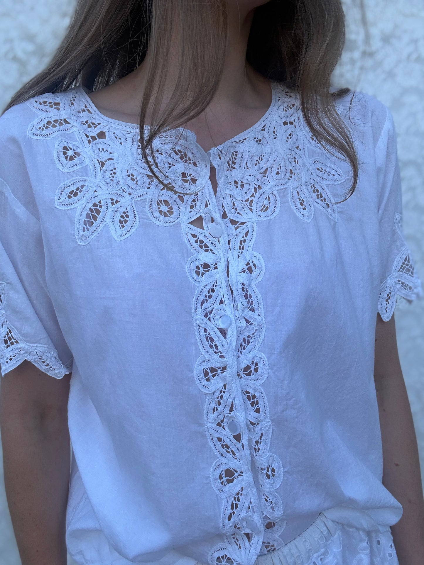 REWORKED - WHITE COTTON BLOUSE 8-12