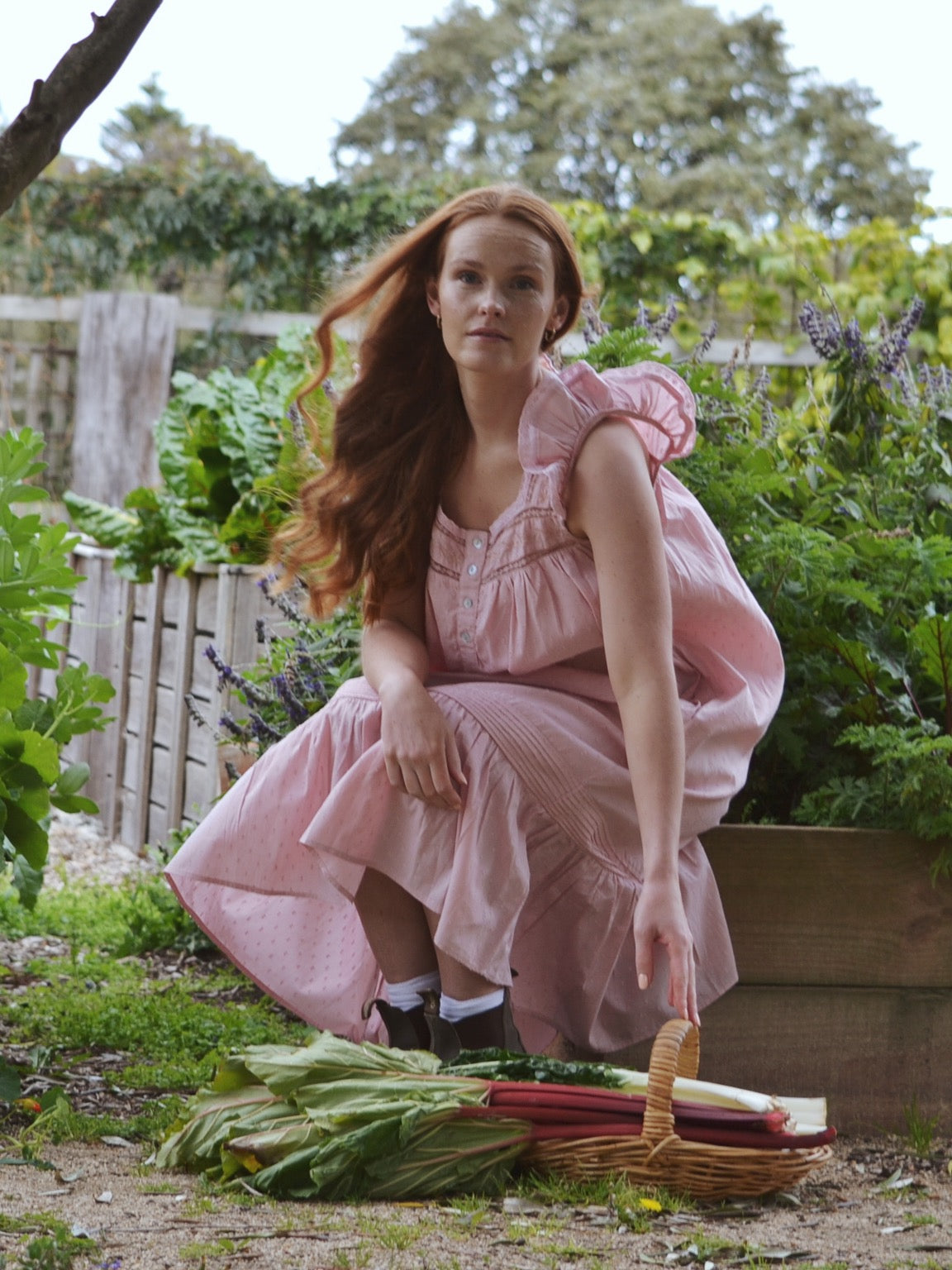 100% RECYCLED COTTON - ALICE DRESS -  PASTEL PINK