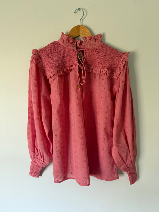 100% RECYCLED COTTON - BAMBI BLOUSE SALMON PINK