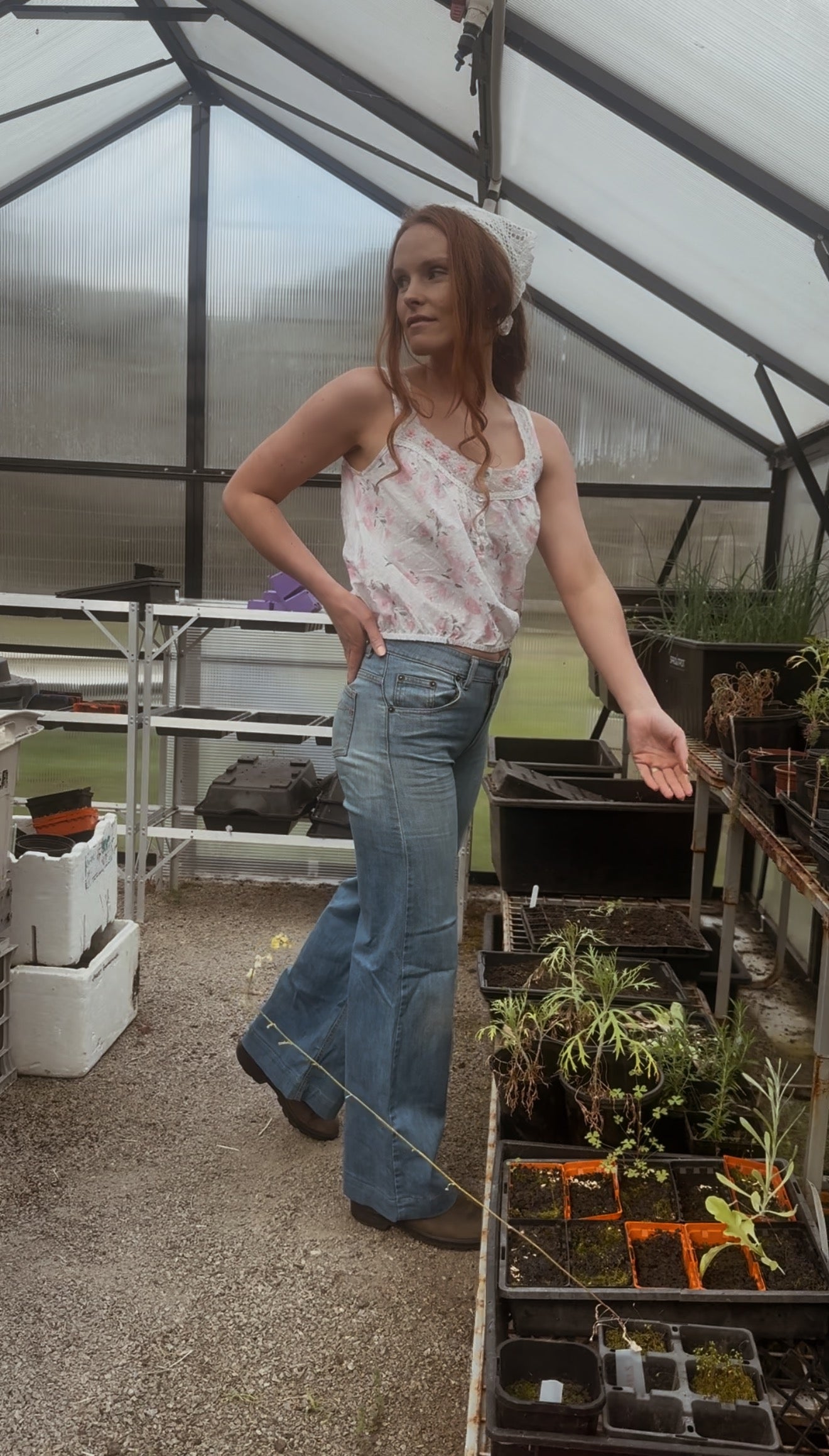 REWORKED - ONE OF A KIND CROP COTTON BLOUSE XS/S