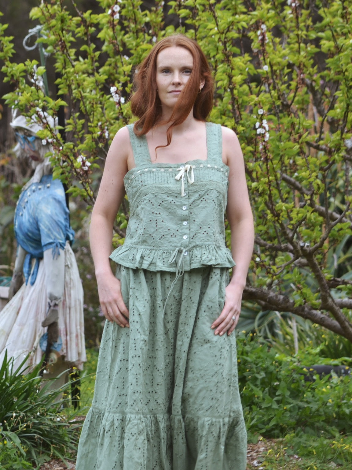 SMALL RESTOCK - 100% RECYCLED COTTON - ETIENNE CAMI SAGE