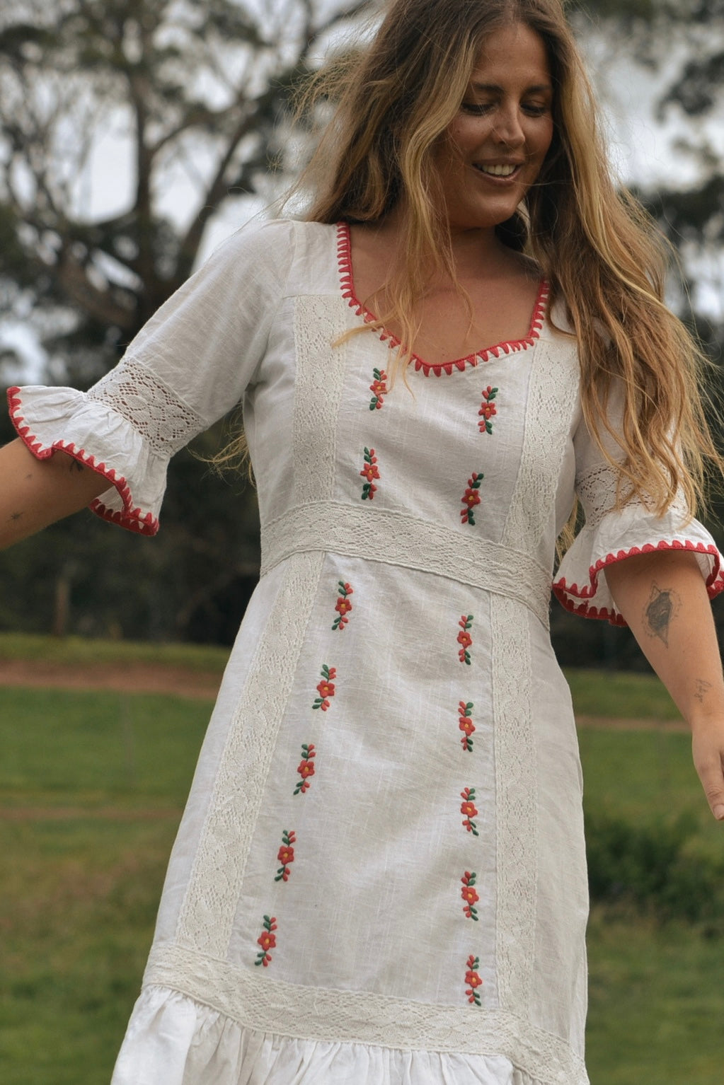 100% COTTON - FOLKLORE EMBROIDERED DRESS
