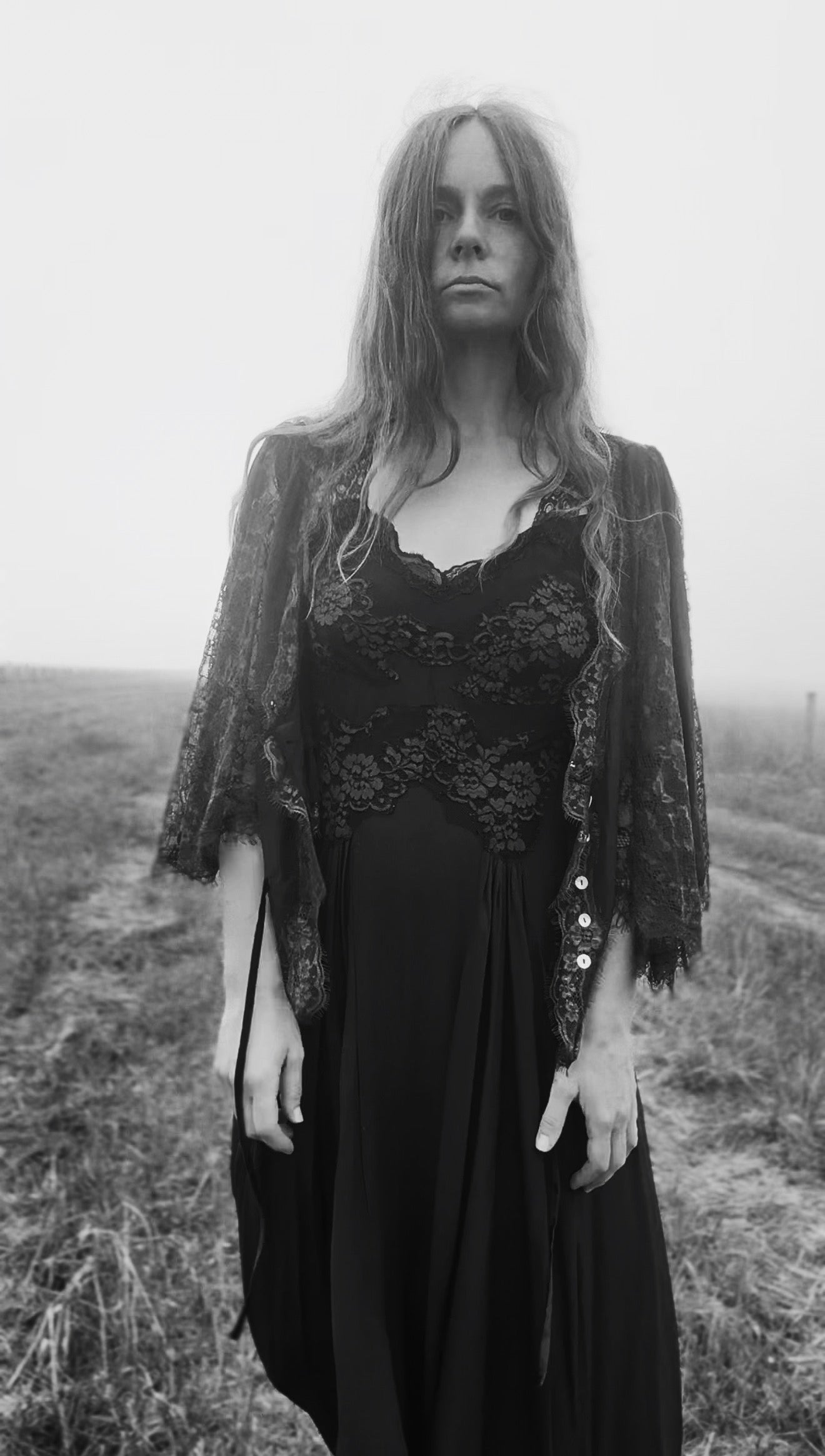 AMORET SILK CAPELET BLOUSE - BLACK