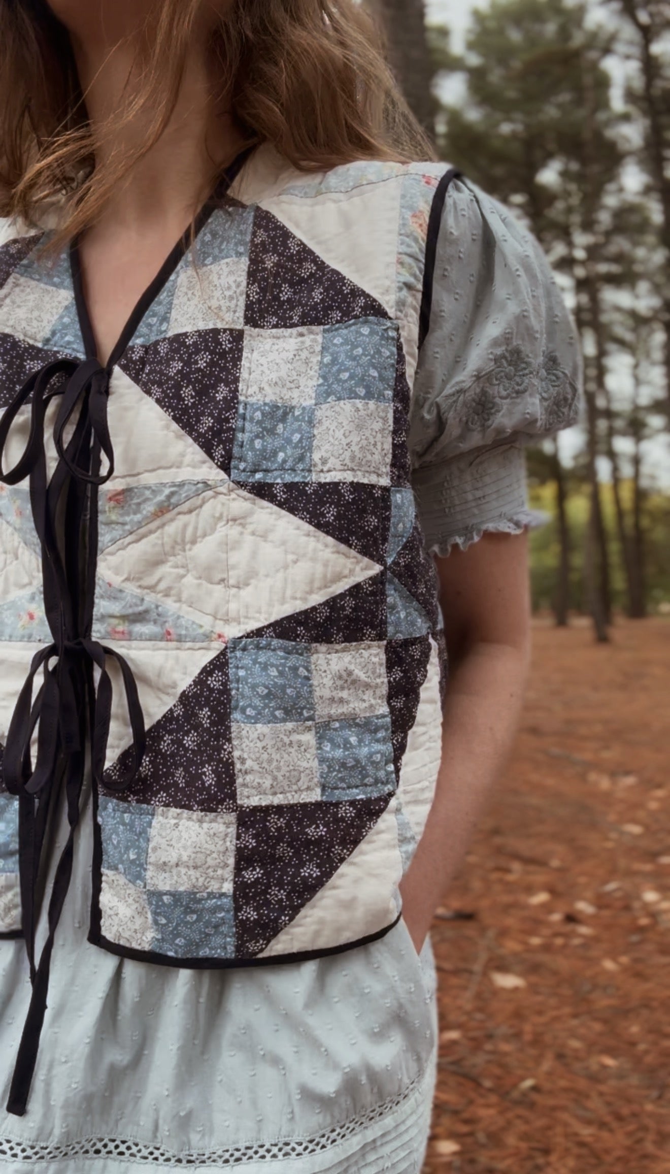 ONE OF A KIND REWORKED PATCHWORK VEST S-L