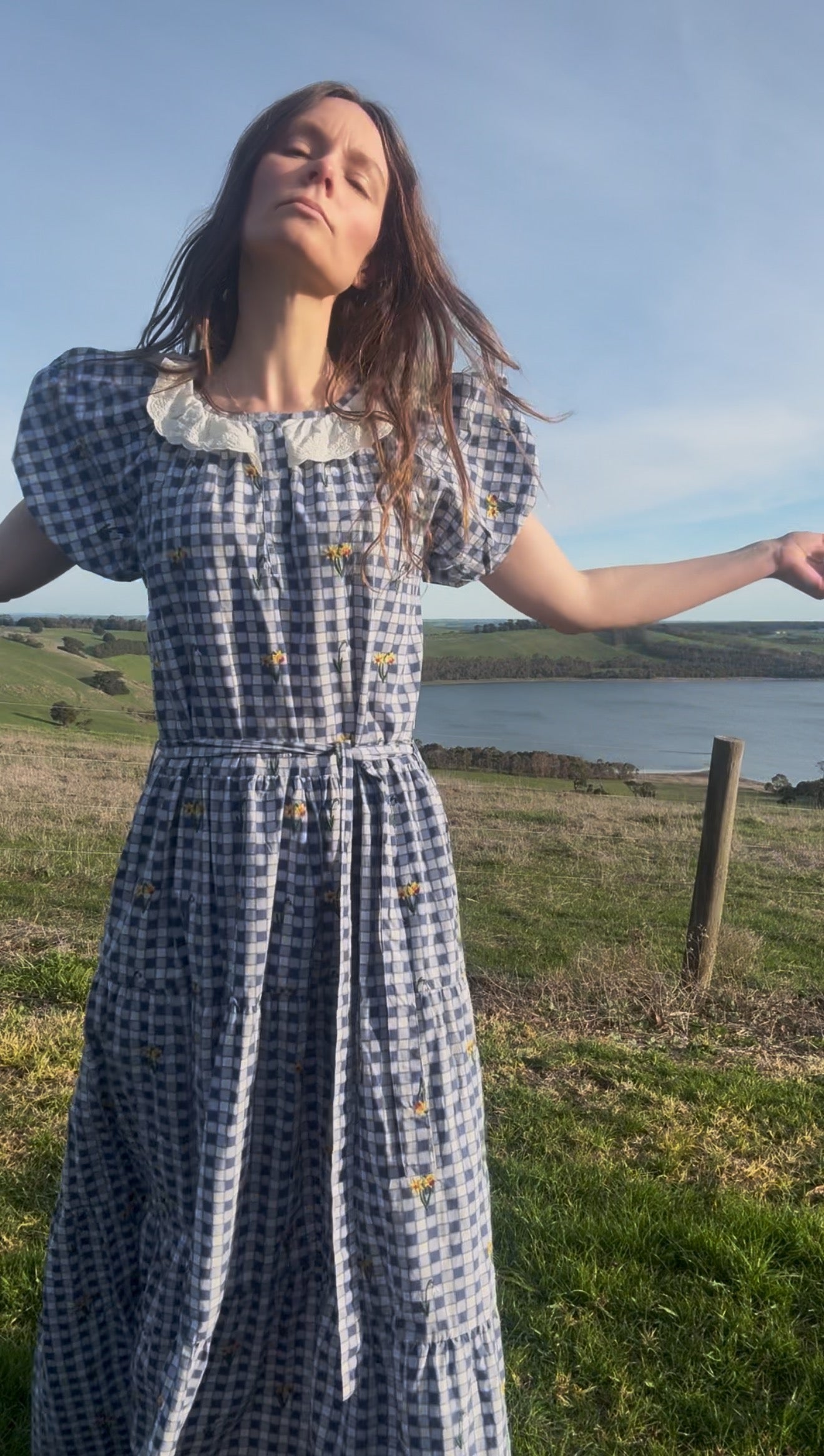 100% RECYCLED COTTON - DELPHINIUM BLUE GINGHAM