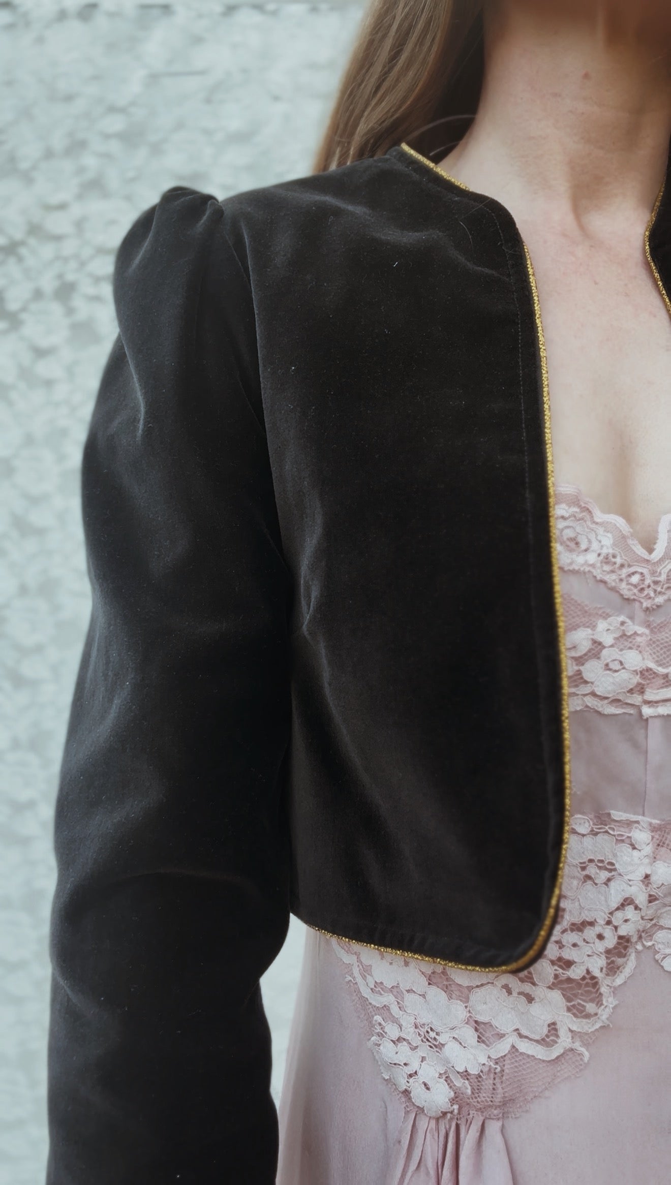 VINTAGE VELVETEEN CROP JACKET XS