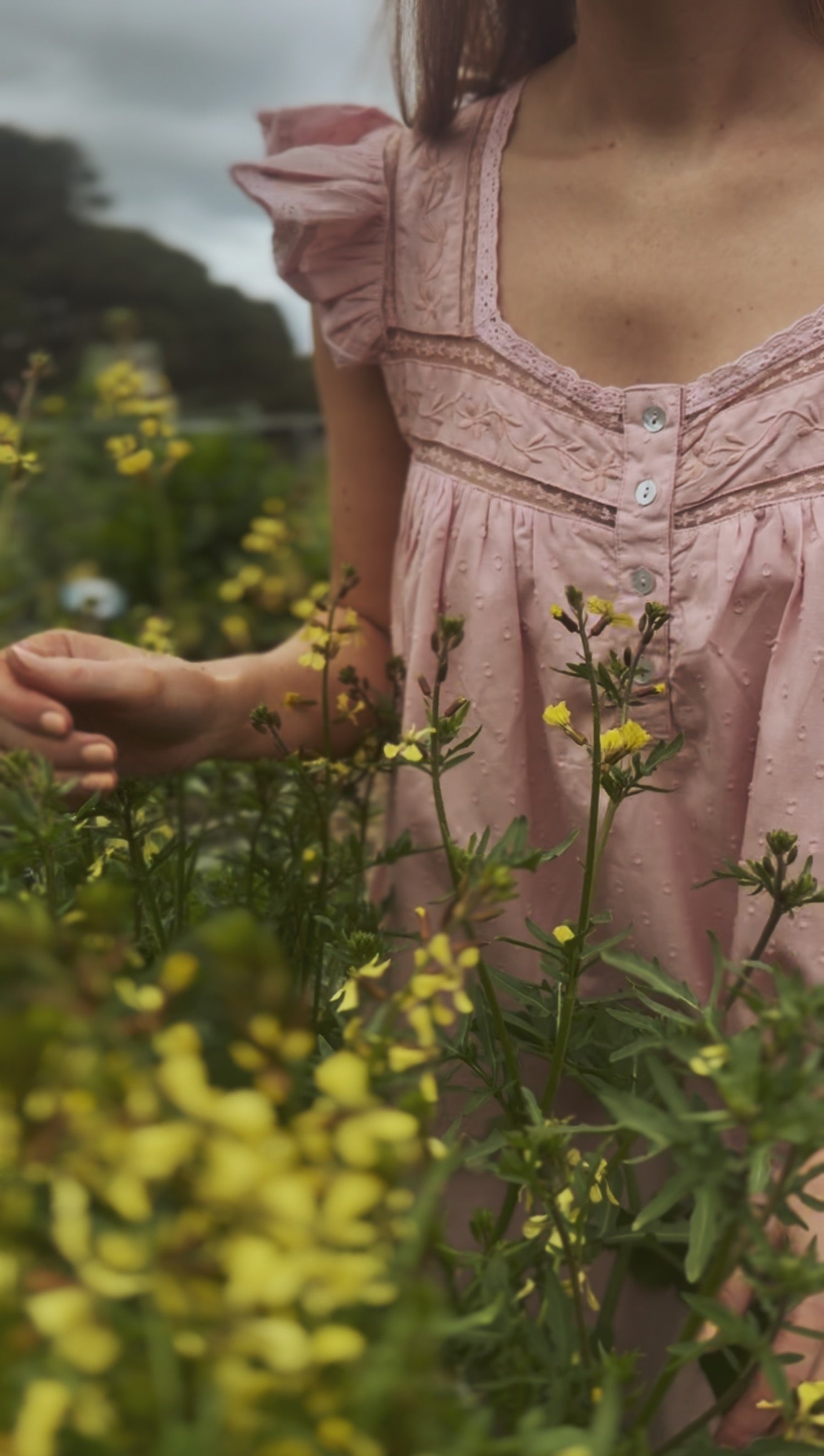 100% RECYCLED COTTON - ALICE DRESS -  PASTEL PINK