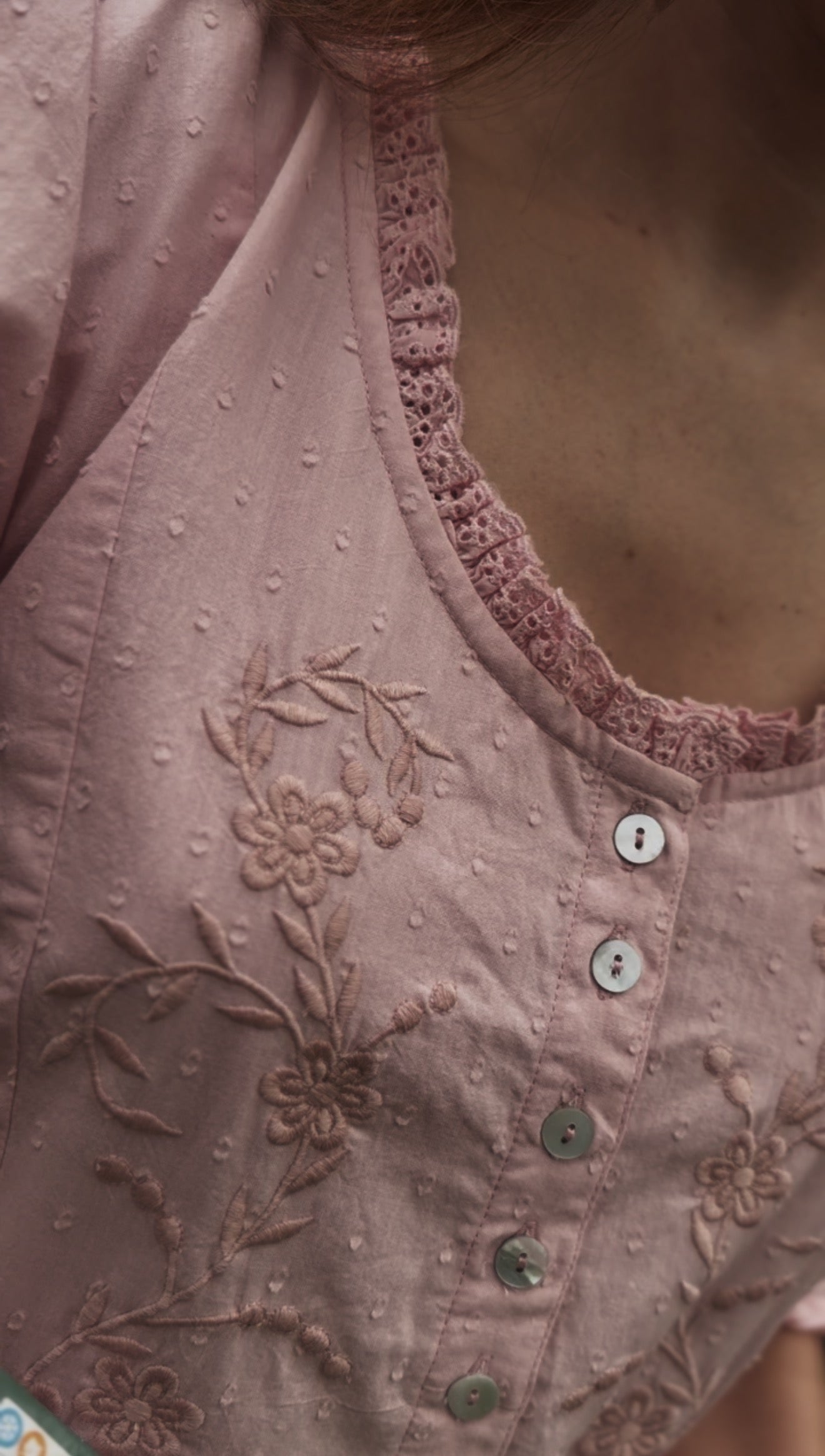 100% RECYCLED COTTON - FAUSTINE DRESS PASTEL PINK