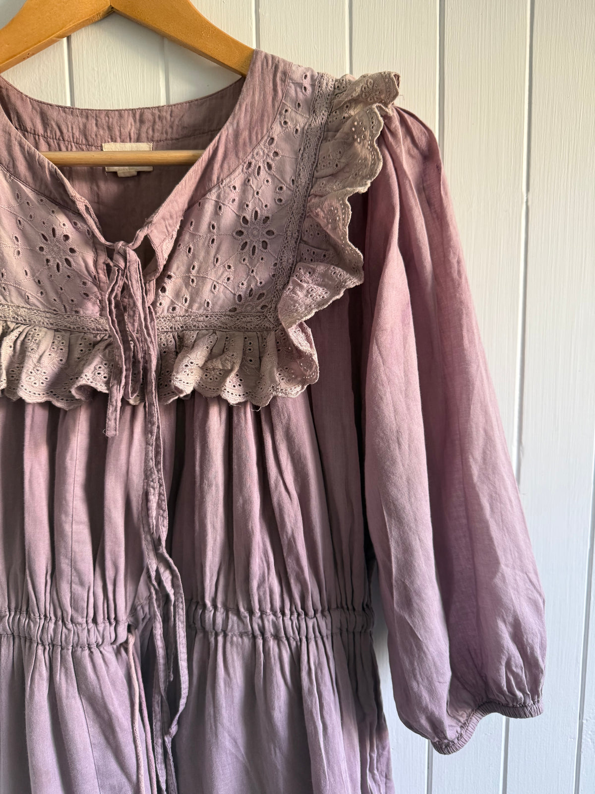 PRELOVED - ABERDEEN DUSTY LAVENDER COTTON LACE DRESS S