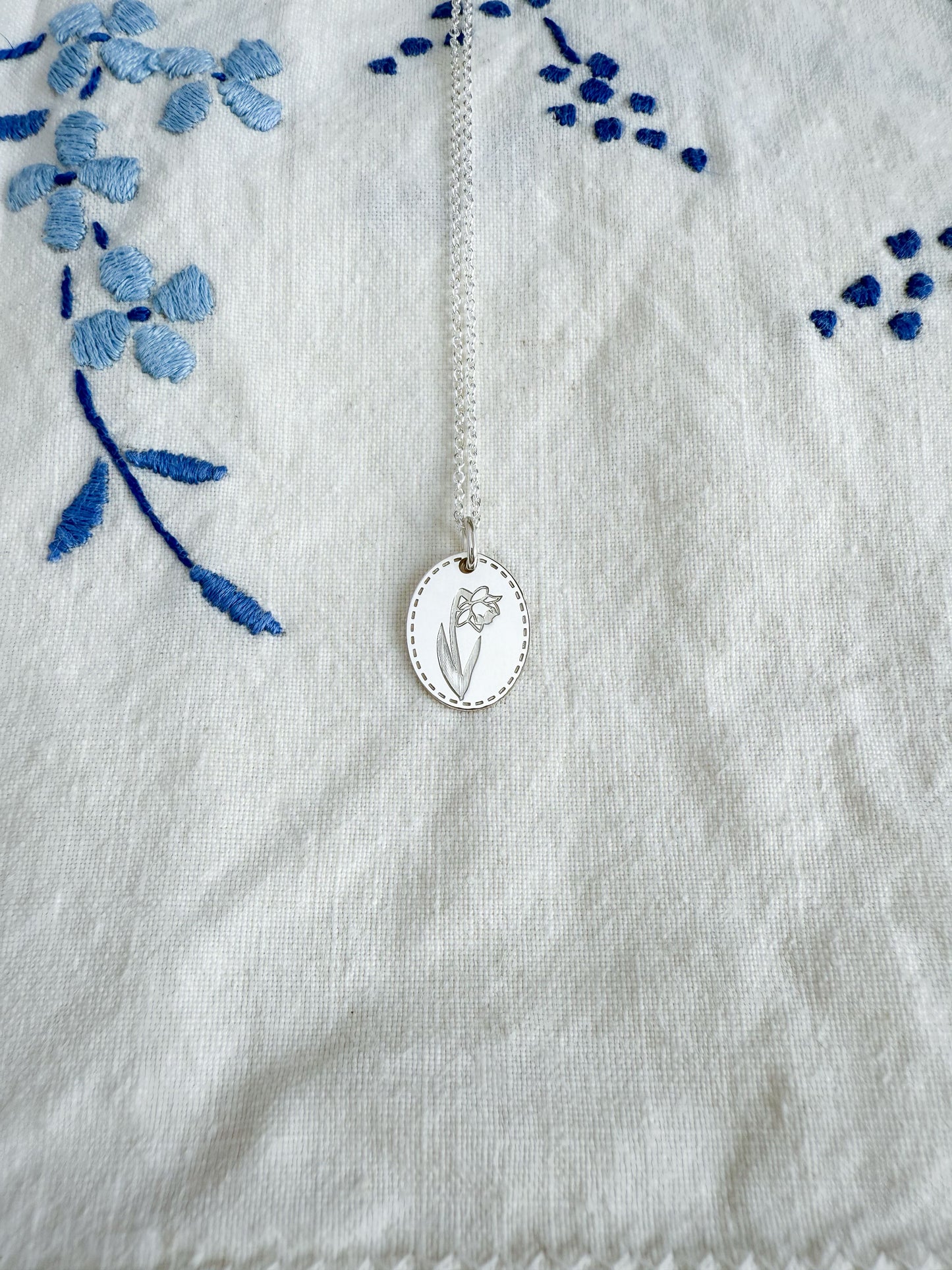 ANKOA X AMY LOUISE - DAFFODIL PENDANT AND CHAIN STERLING SILVER