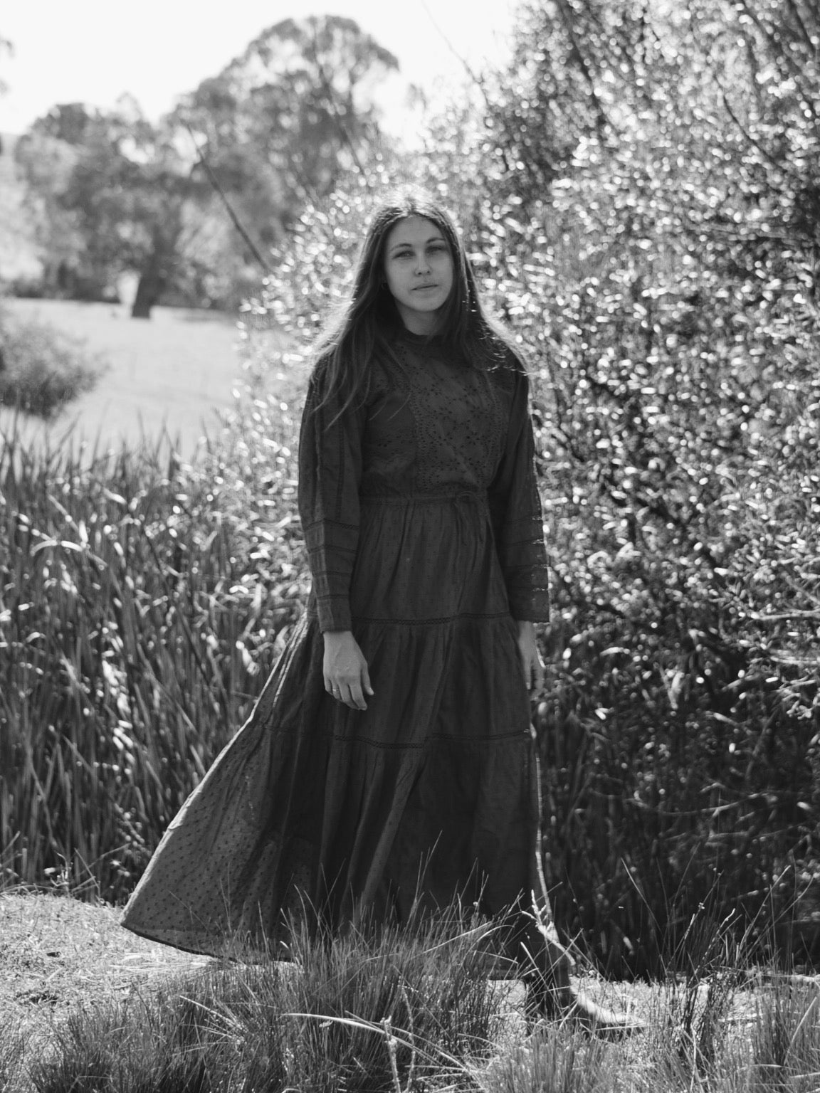 SAINSBURY COTTON LACE DRESS RUST