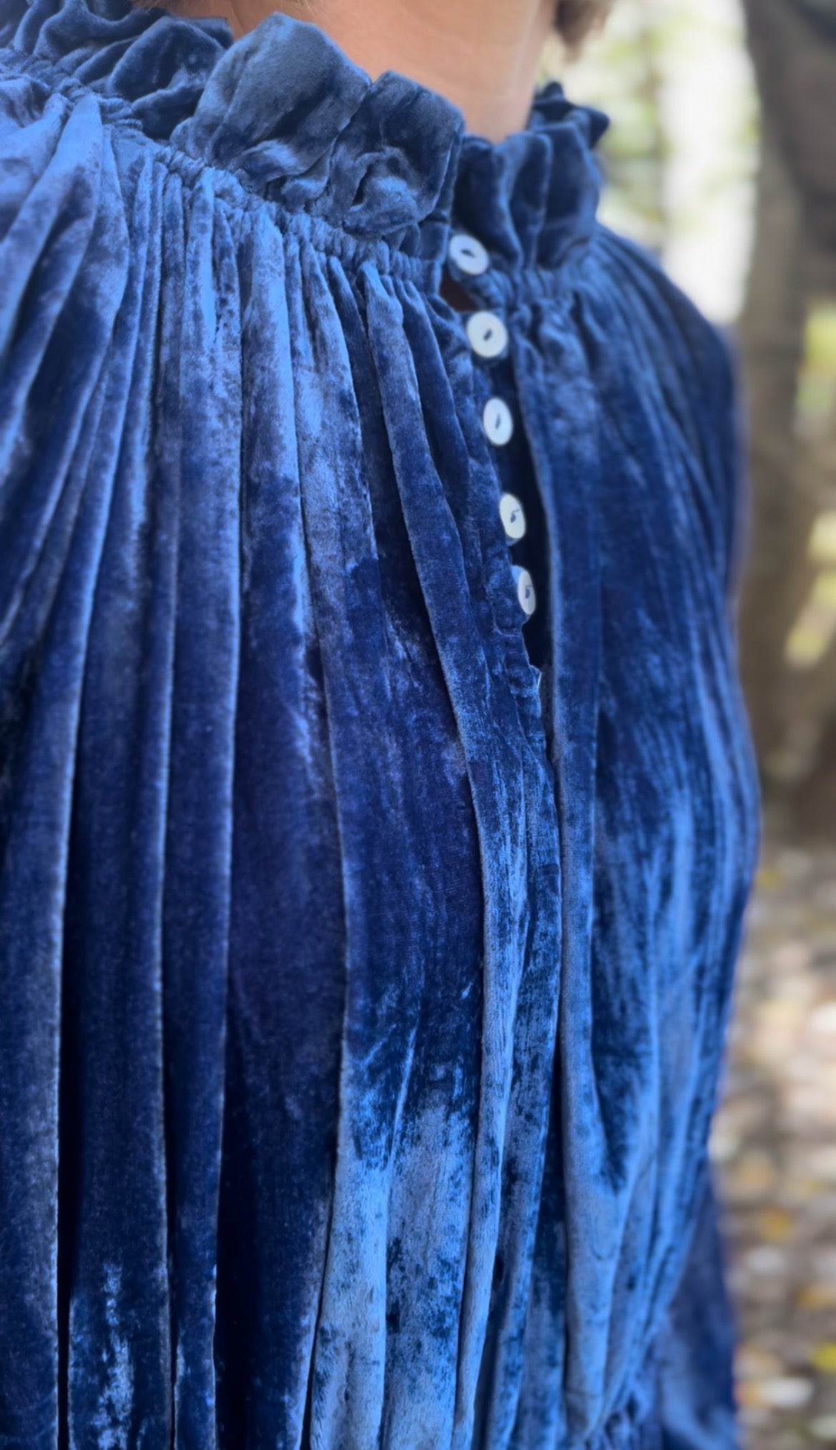 PRAIRIE DRESS BLUE VELVET