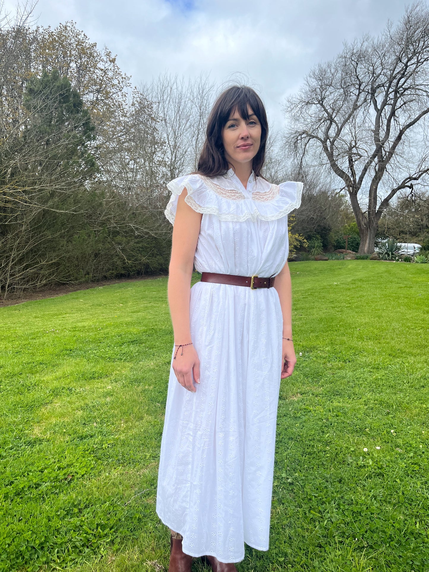 SMALL RESTOCK - 100% RECYCLED COTTON - REVERIE DRESS WHITE