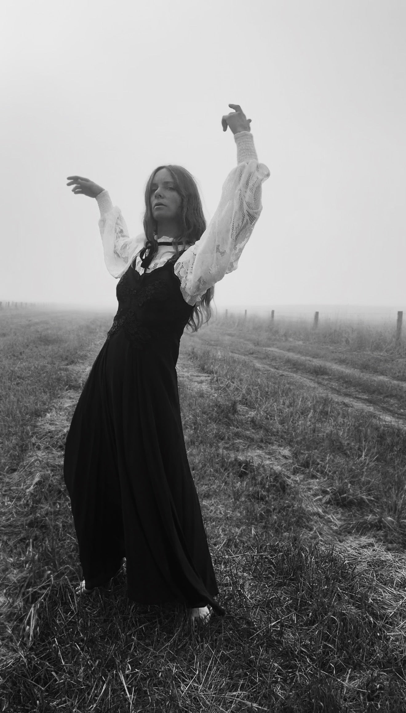 PREORDER AURORA SILK & LACE DRESS - BLACK