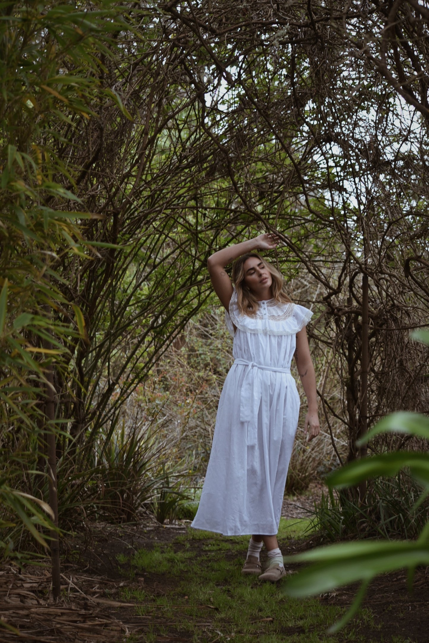 SMALL RESTOCK - 100% RECYCLED COTTON - REVERIE DRESS WHITE