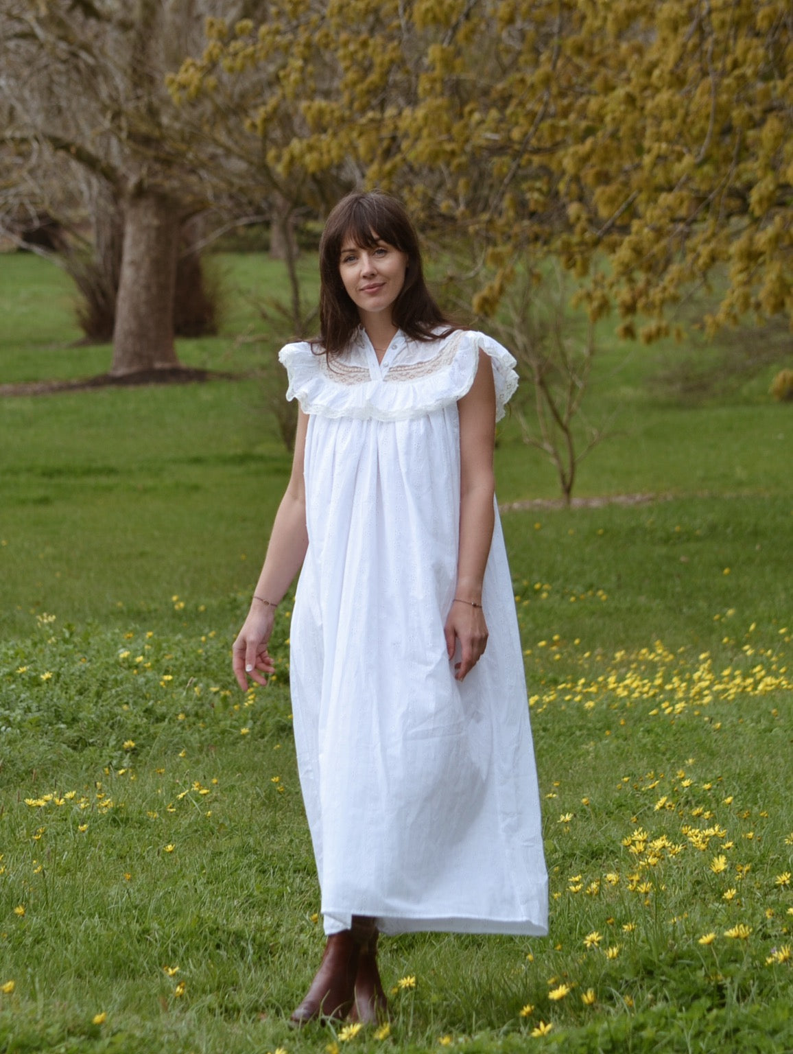 SMALL RESTOCK - 100% RECYCLED COTTON - REVERIE DRESS WHITE