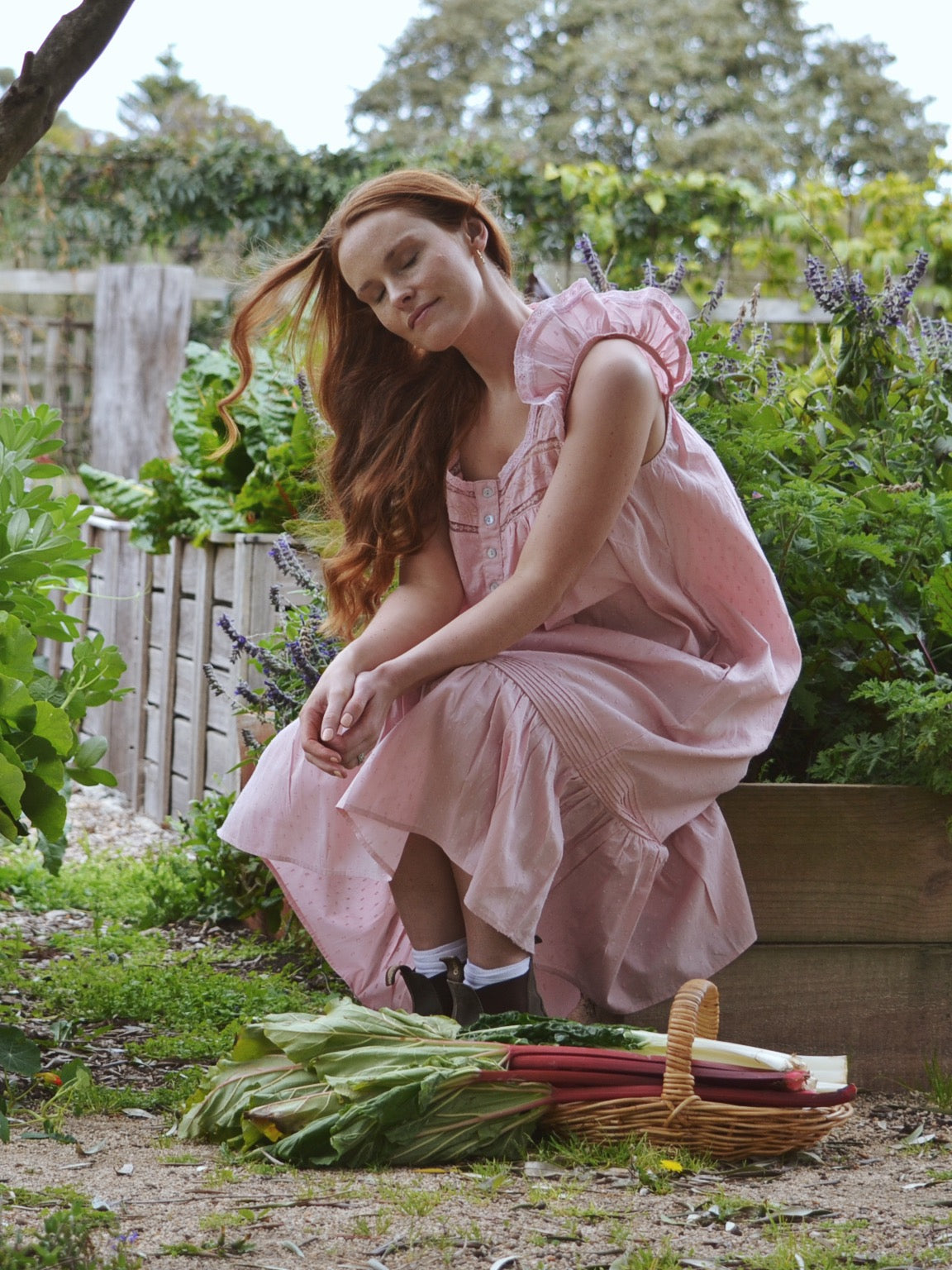 100% RECYCLED COTTON - ALICE DRESS -  PASTEL PINK