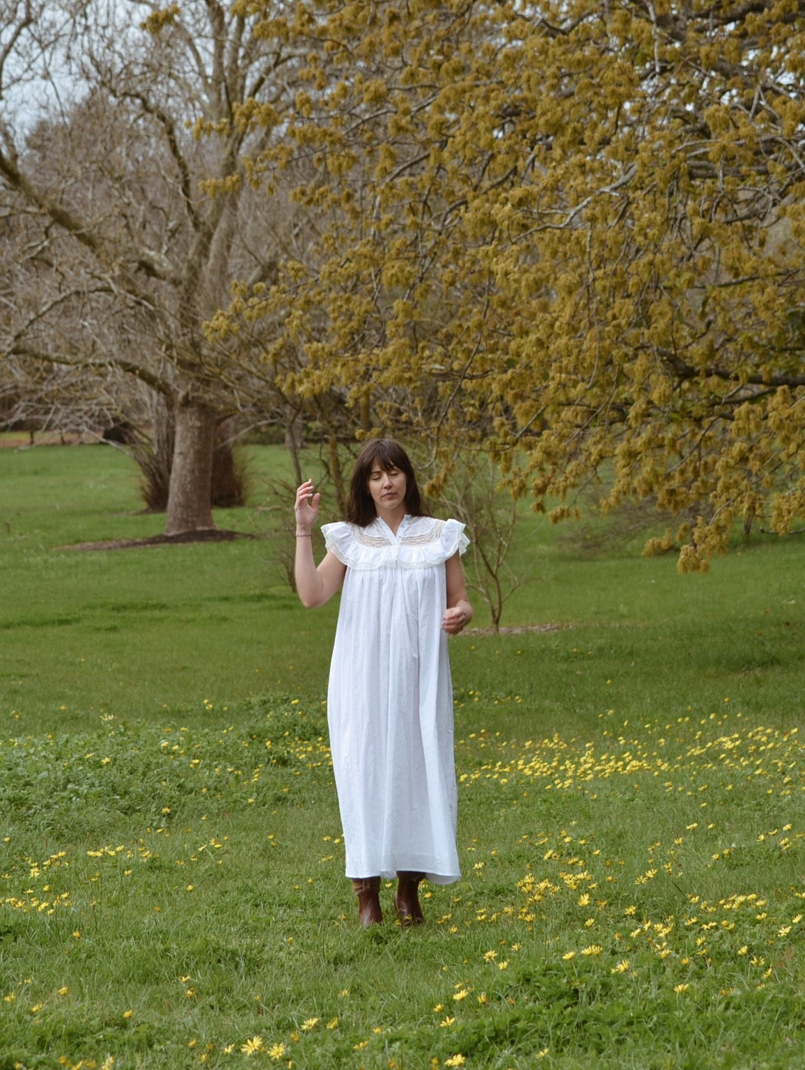 SMALL RESTOCK - 100% RECYCLED COTTON - REVERIE DRESS WHITE