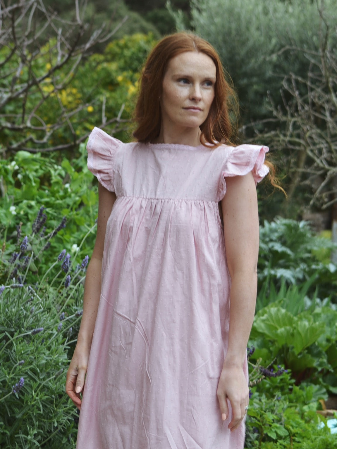 100% RECYCLED COTTON - ALICE DRESS -  PASTEL PINK