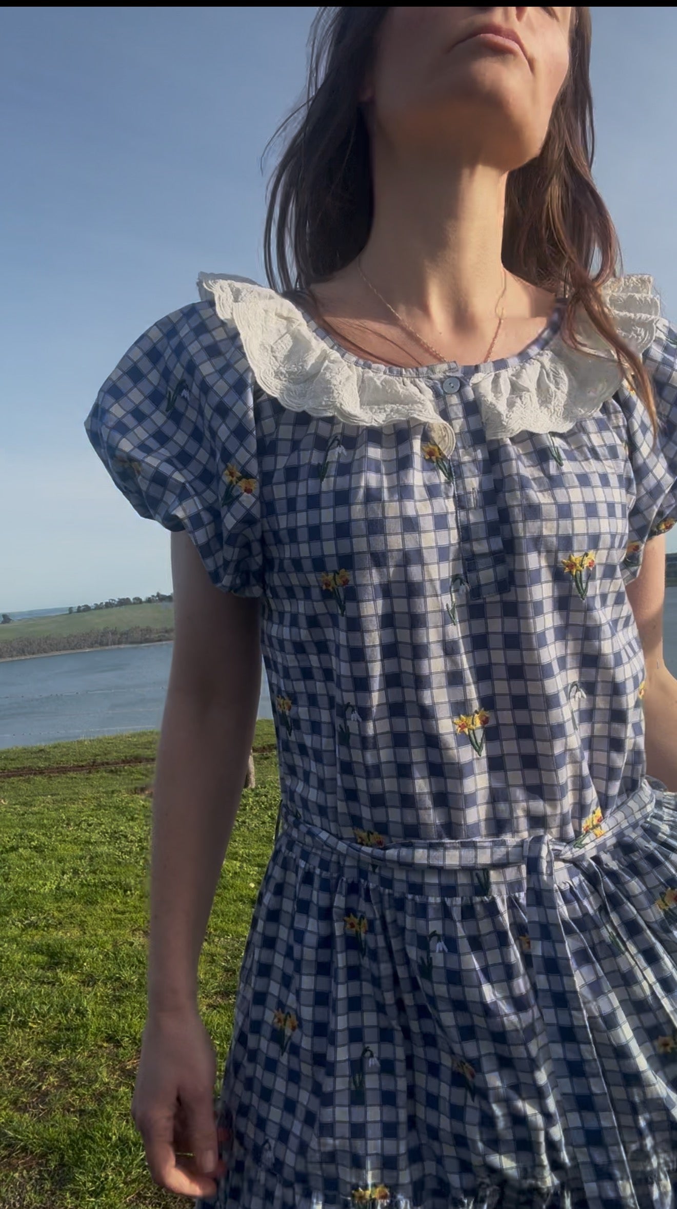 100% RECYCLED COTTON - DELPHINIUM BLUE GINGHAM