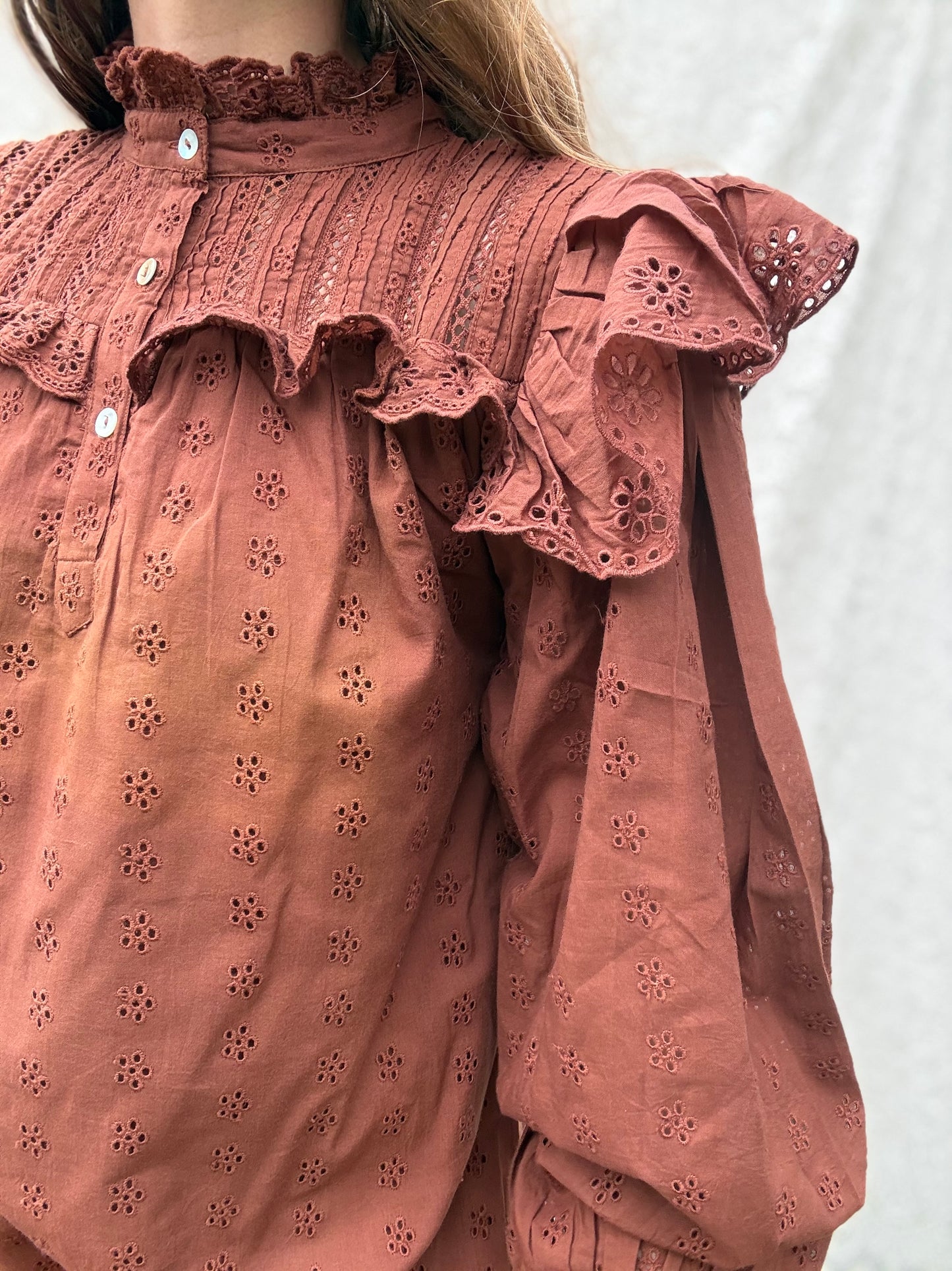 SECOND - 100% RECYCLED COTTON - CLOTHILDE DRESS RUST