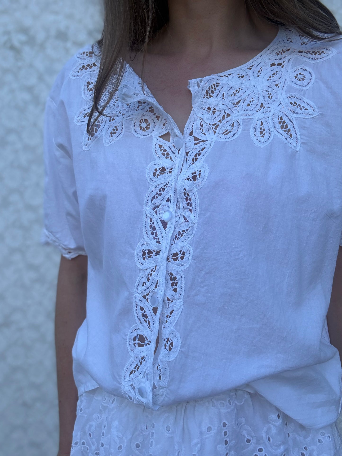 REWORKED - WHITE COTTON BLOUSE 8-12