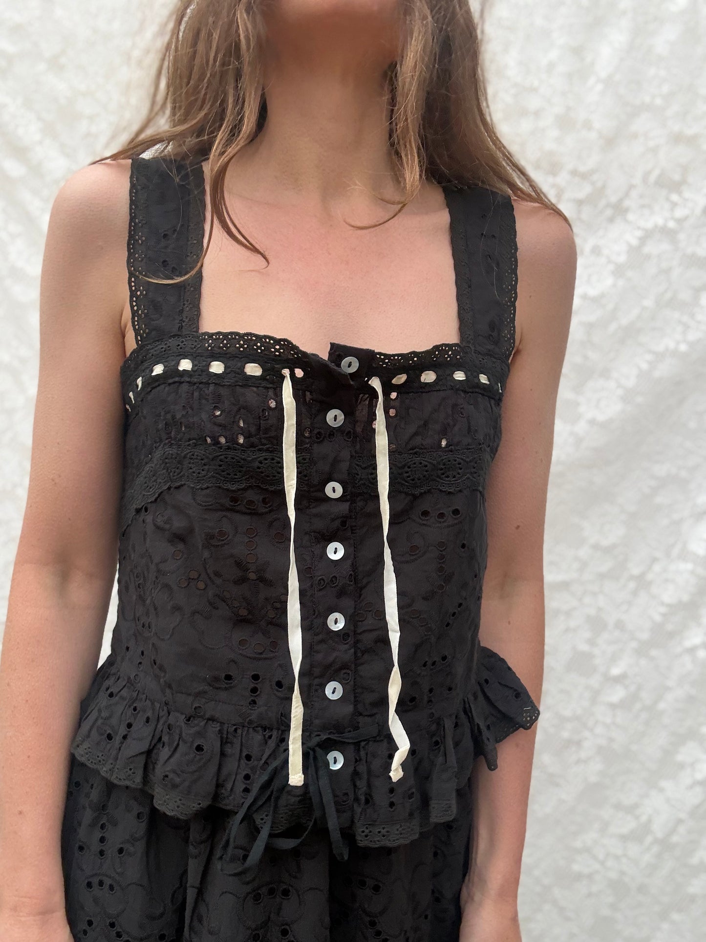 100% RECYCLED COTTON - ETIENNE CAMI WHITE