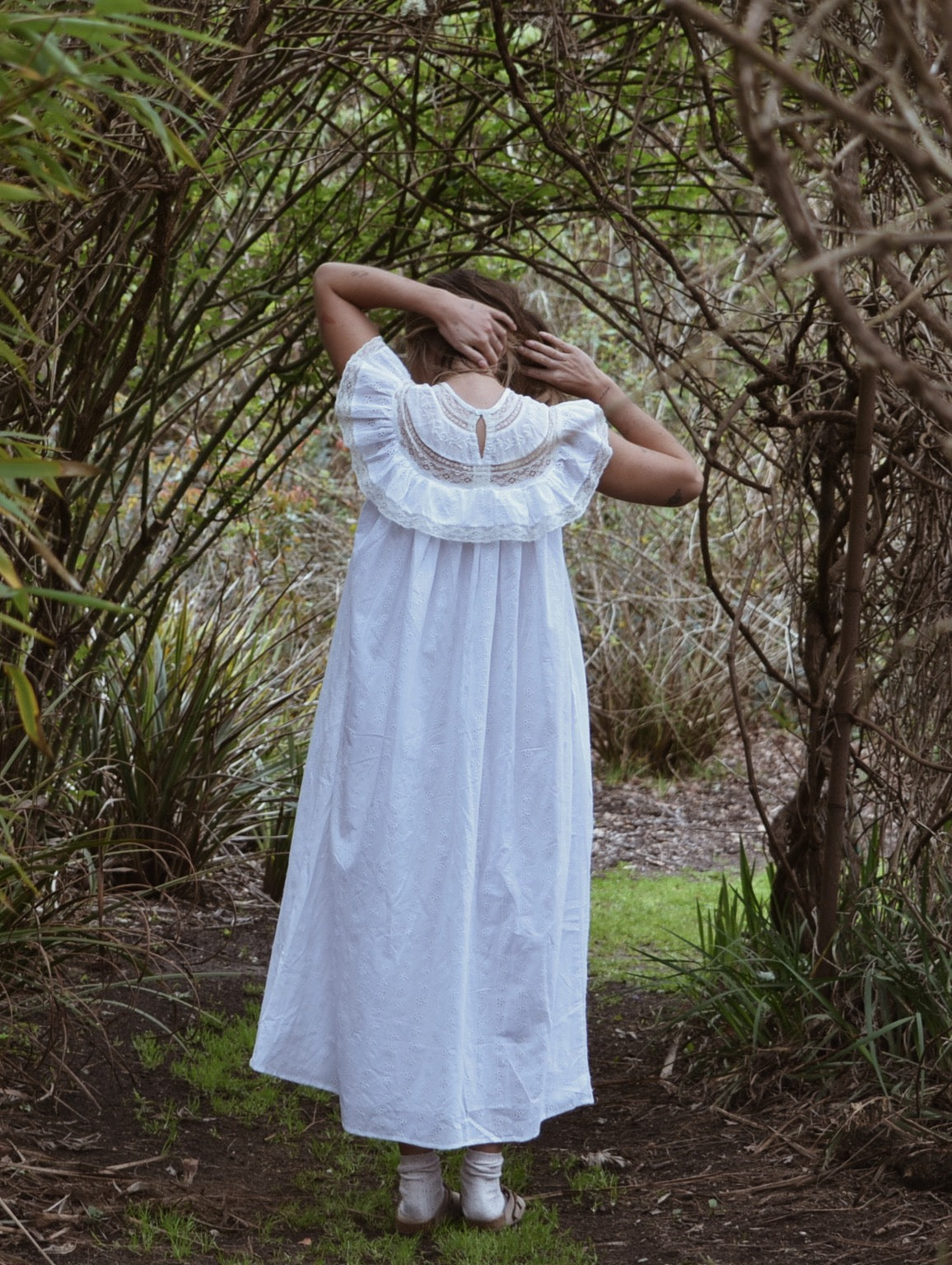 SMALL RESTOCK - 100% RECYCLED COTTON - REVERIE DRESS WHITE