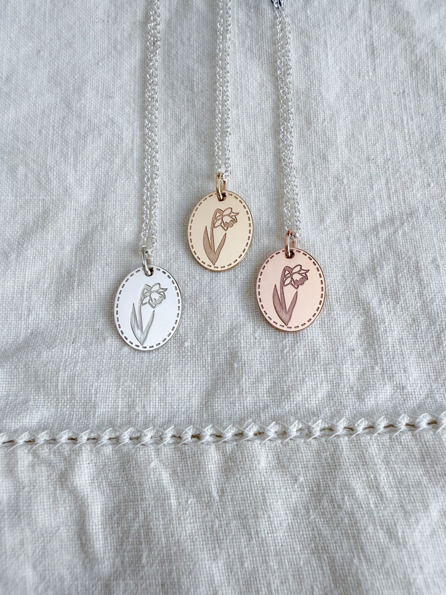 ANKOA X AMY LOUISE - DAFFODIL PENDANT AND CHAIN ROSE GOLD