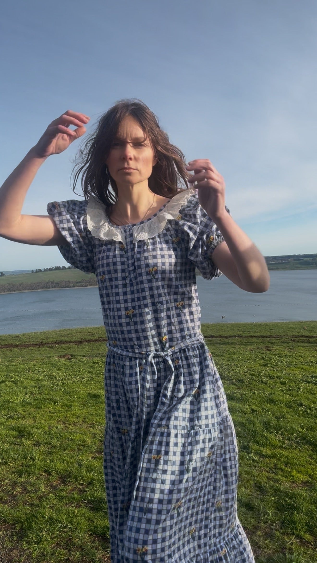 100% RECYCLED COTTON - DELPHINIUM BLUE GINGHAM